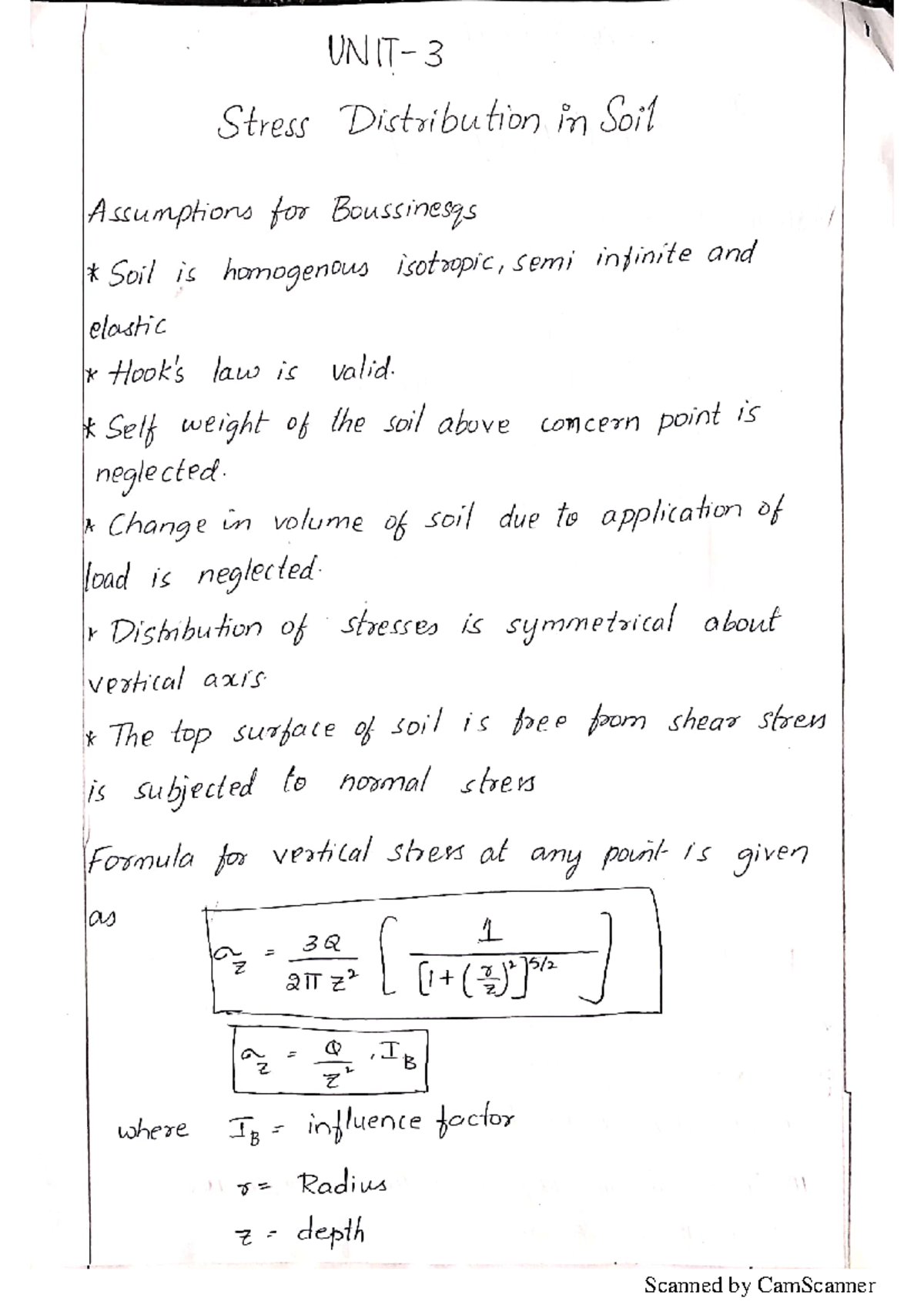 Unit-3 Geotechnical Engineering Notes: Stress Distribution in Soil ...