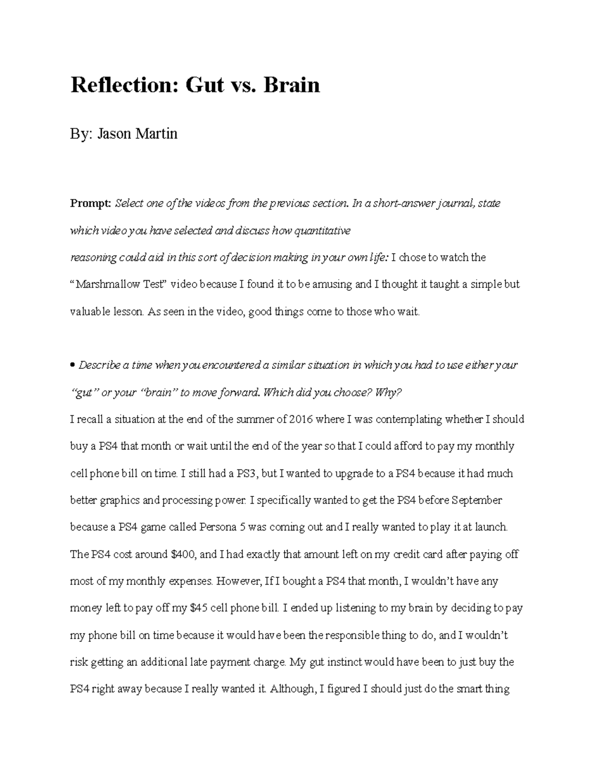 8-4-1 Journal- Reflection- Gut vs. Brain - Deprecated API usage 