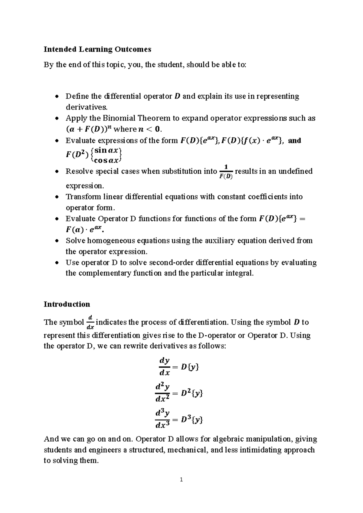 Operator D: Understanding Differential Operators and Their Applications ...