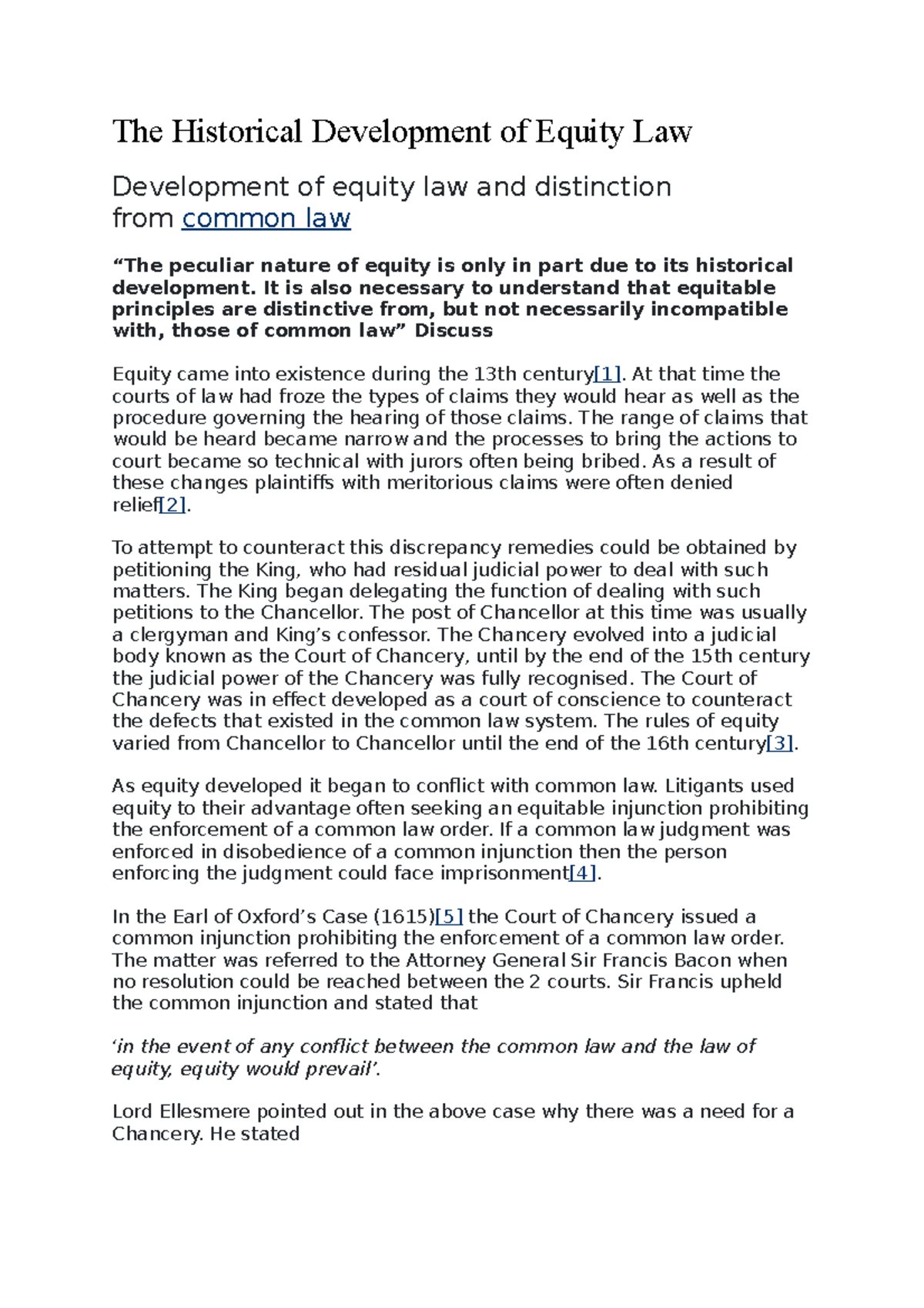 The Historical Development of Equity Law - The Historical Development ...