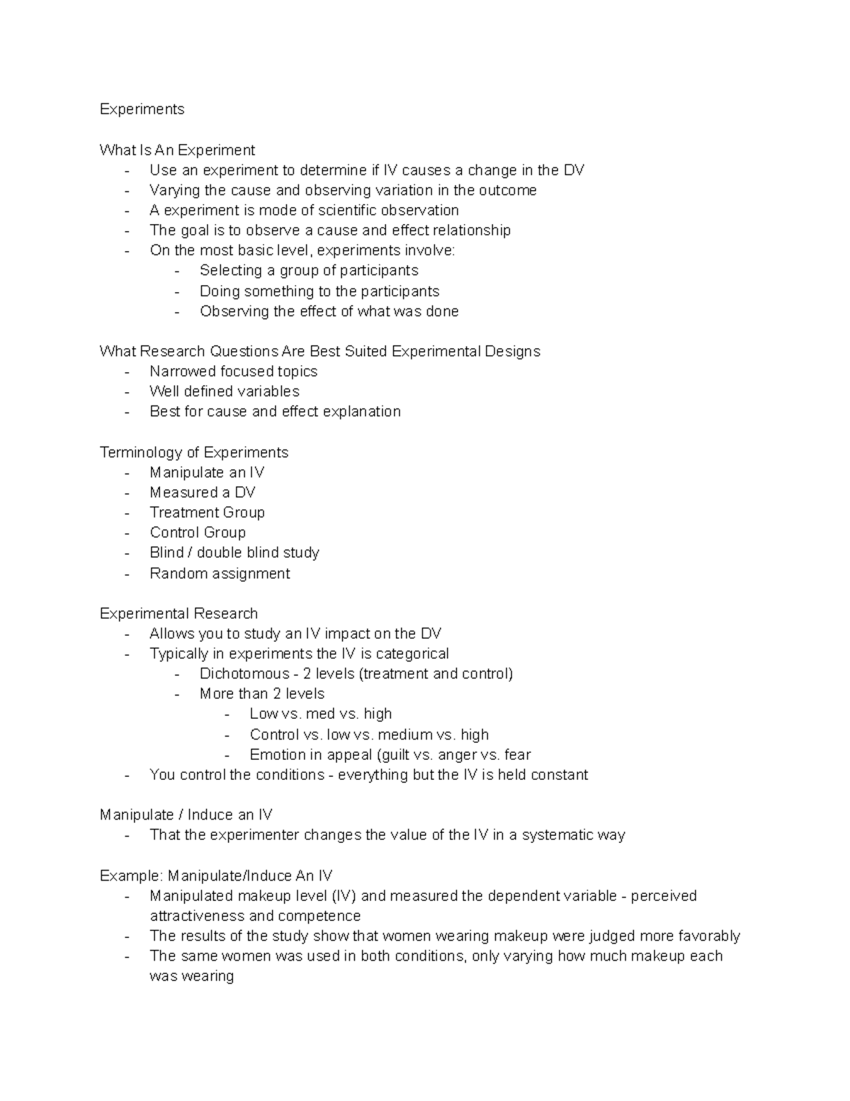 Experimental Research in IV and DV Relationships: Key Concepts ...