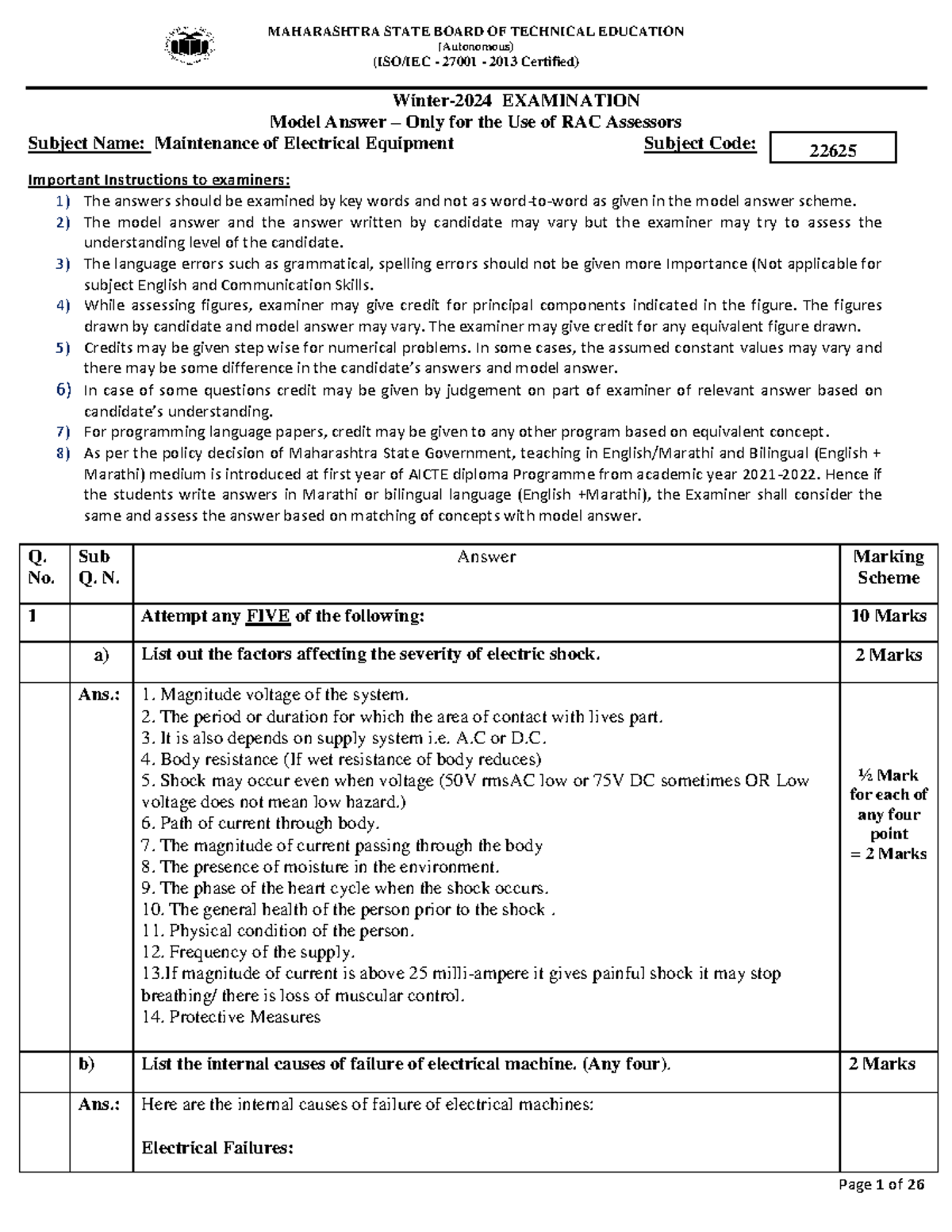 22625 Model answer 2024 - (Autonomous) (ISO/IEC - 27001 - 2013 ...