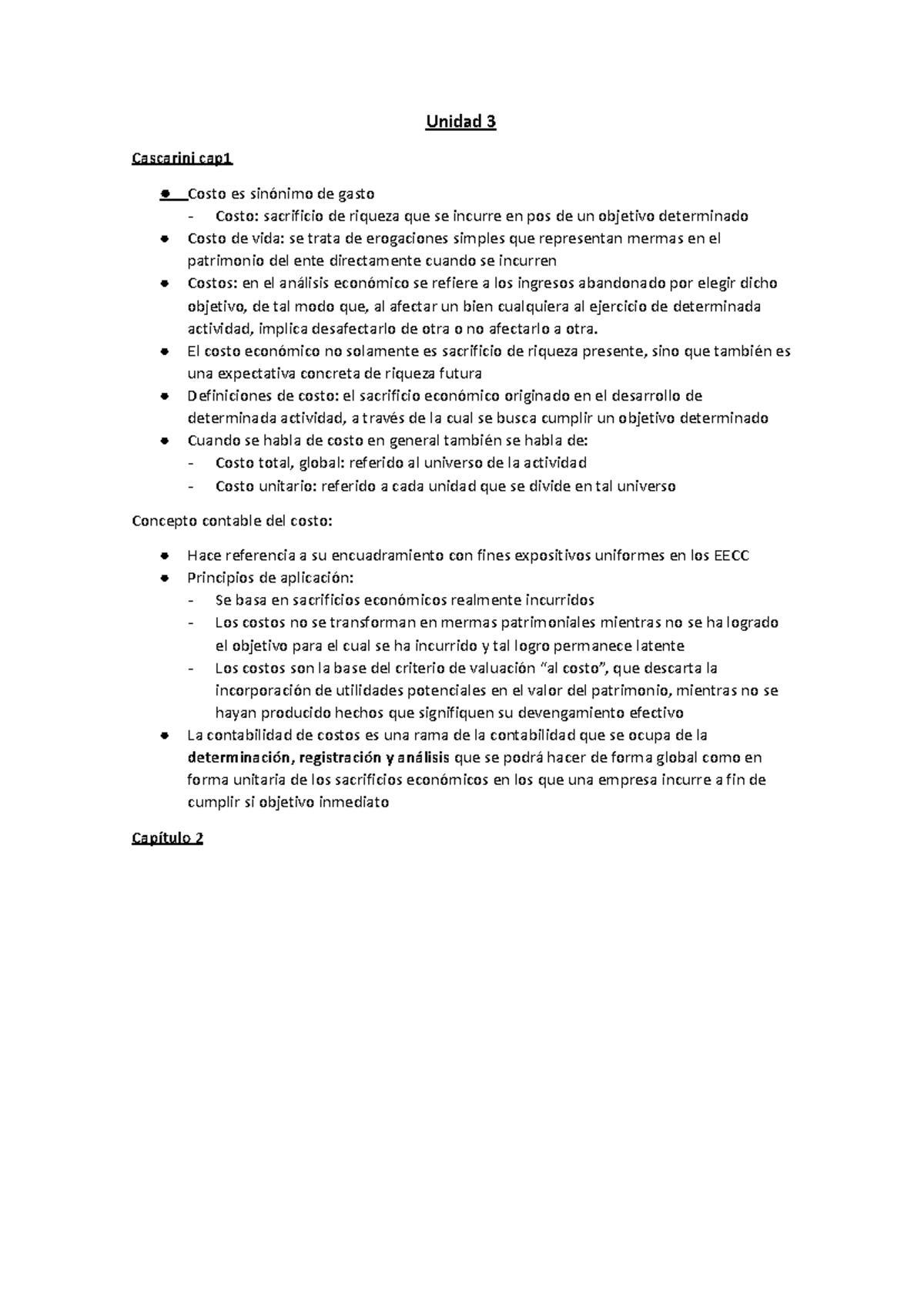 Unidad 3: Análisis de Costos y su Clasificación en Contabilidad - Studocu