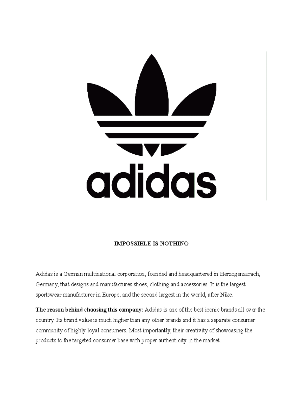 adidas swot analysis adidas china supplier list america