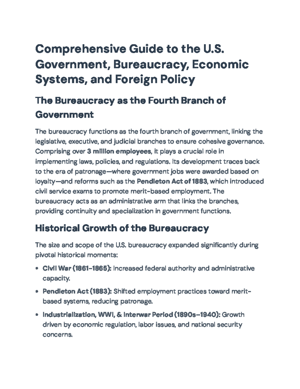 Comprehensive Guide to U.S. Government, Bureaucracy & Foreign Policy ...
