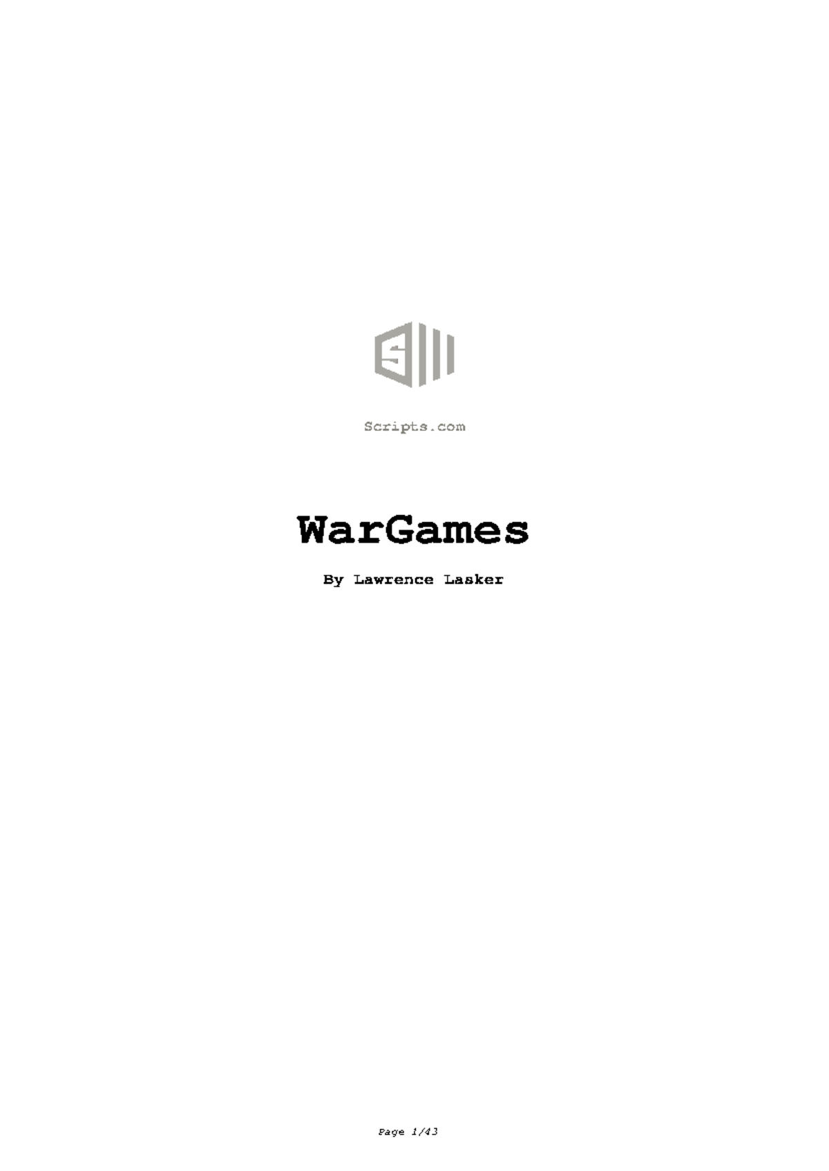 WarGames Project Script Analysis (1983) - Studocu