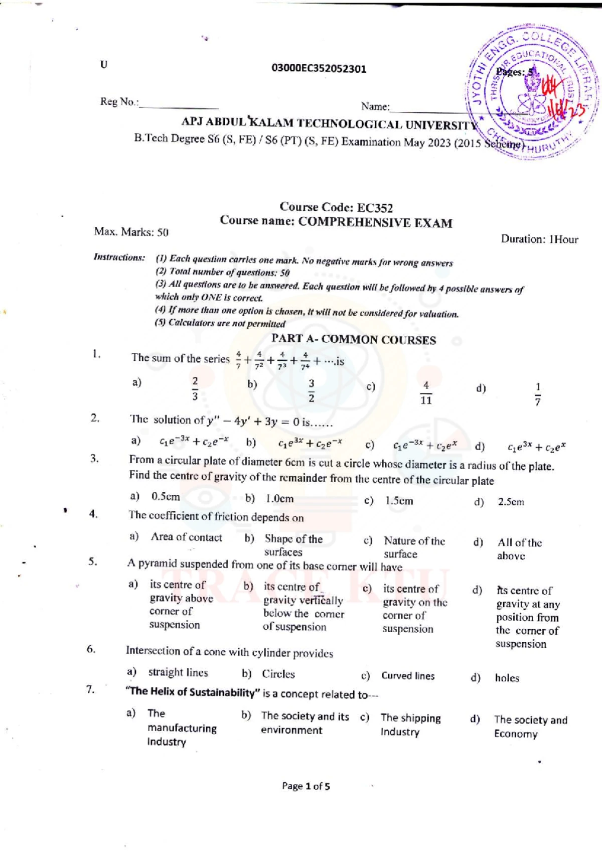 ADC 1 Comp - Comprehensive Exam Questions and Answers - Studocu