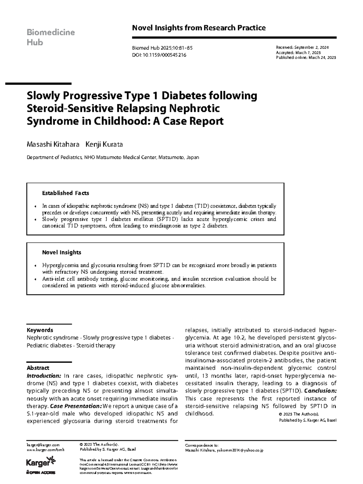 Case Report: Slowly Progressive Type 1 Diabetes in Pediatric Nephrotic ...