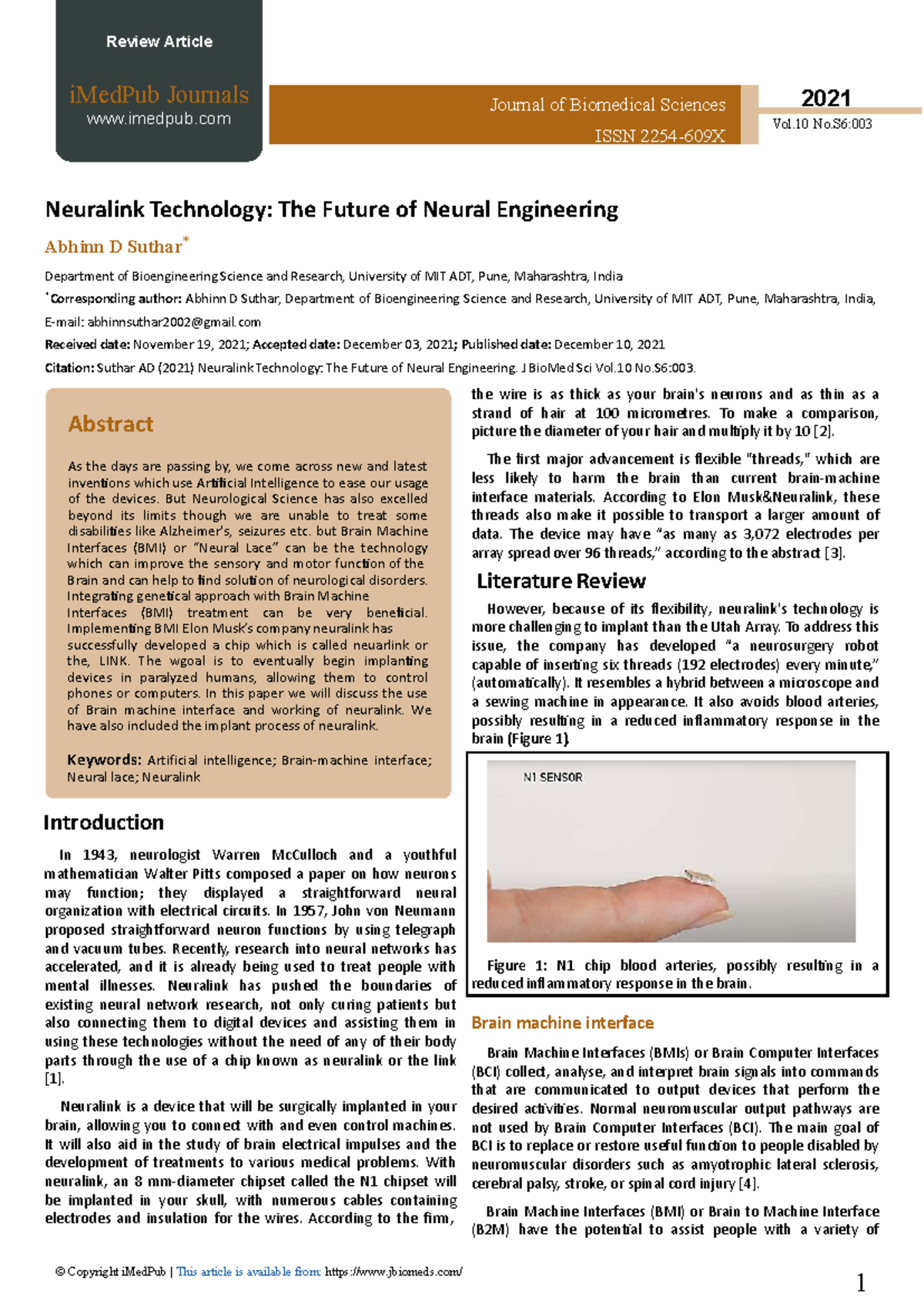Neuralink Technology: Future of Neural Engineering (BME 2021) - Studocu