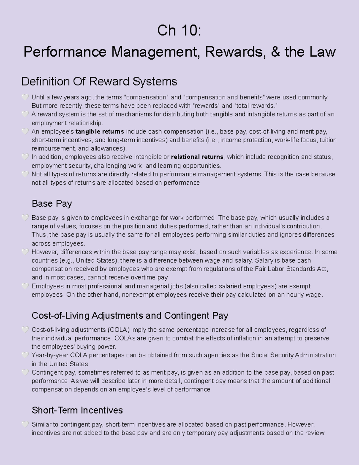 Ch 10: Enhancing Performance Management & Reward Systems in Law - Studocu