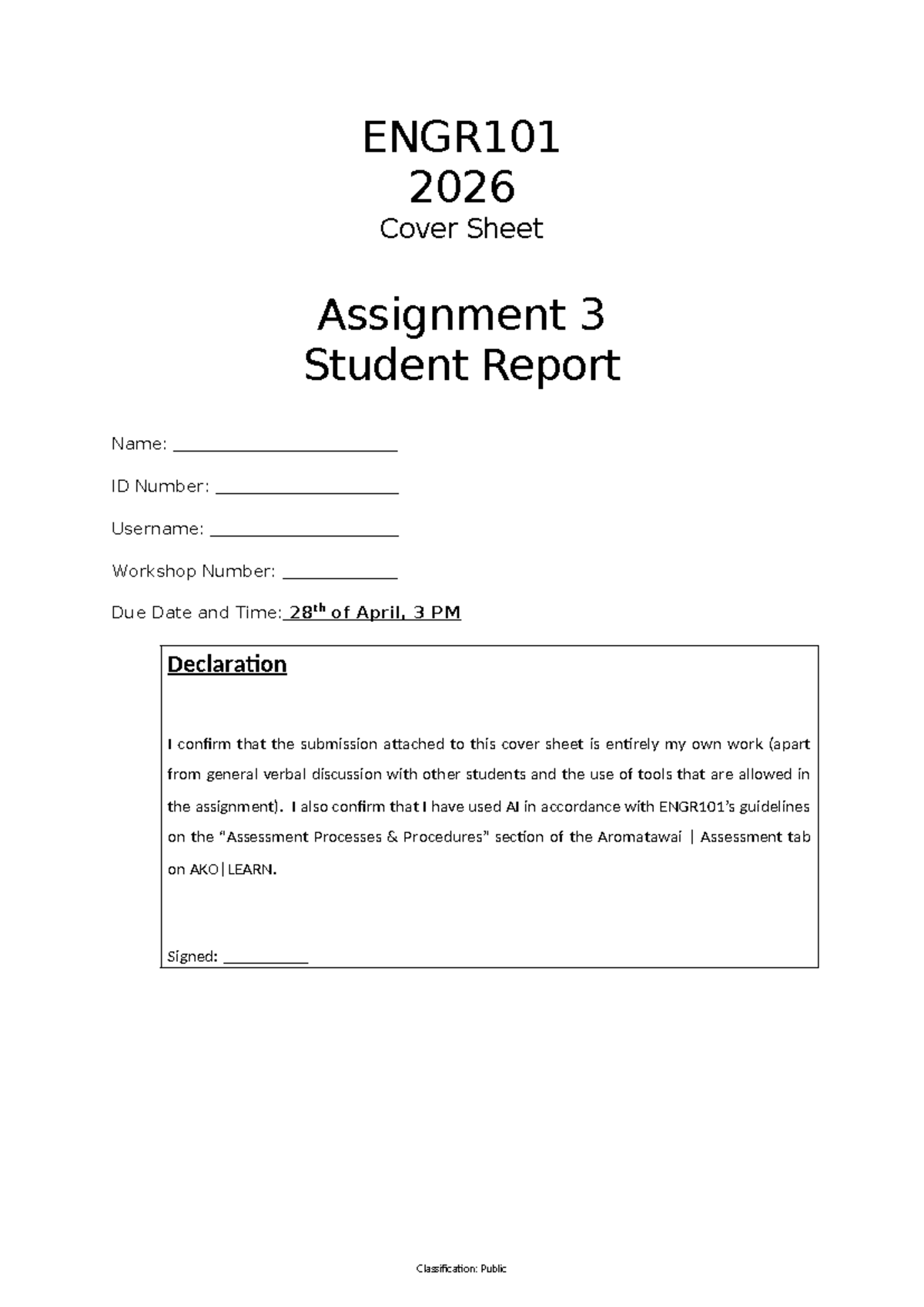 ENGR101 2026 Assignment 3 Report Template and Guidelines - Studocu