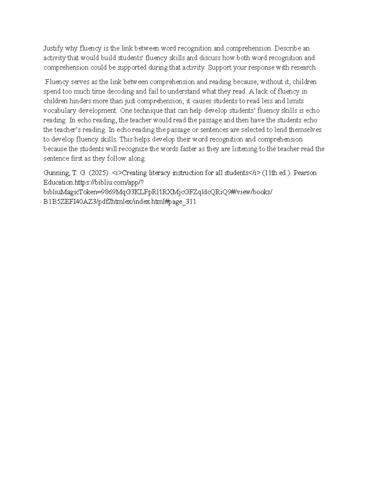 Dq1 topic 4 - Summary Phonics and Science of Reading - Justify why ...