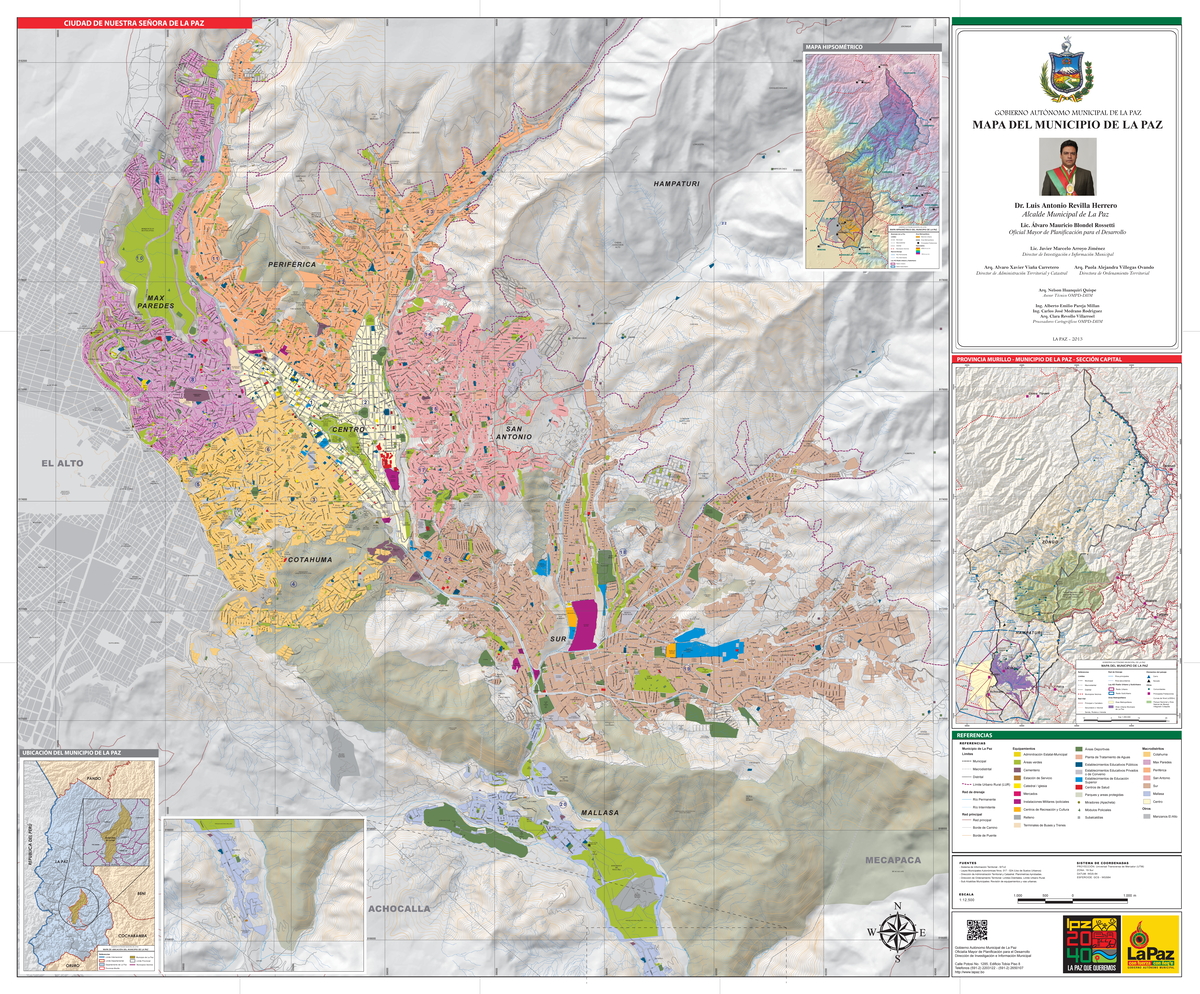 Mapa La Paz 2013 v2 - mapa politico de la ciudad de la paz - 3600 3500 ...