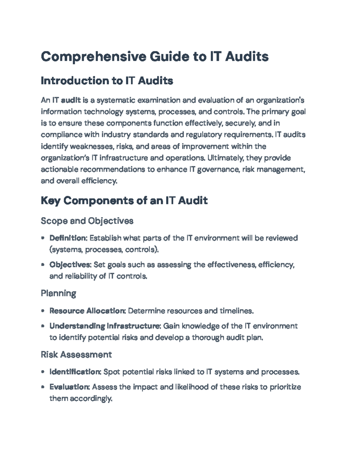Comprehensive Guide to IT Audits and Best Practices for Risk Management ...