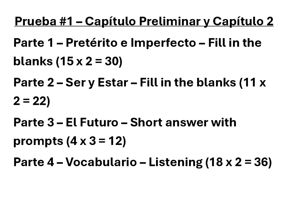 Guía de Estudio para el Quiz #1: Capítulo Preliminar y Capítulo 2 - Studocu