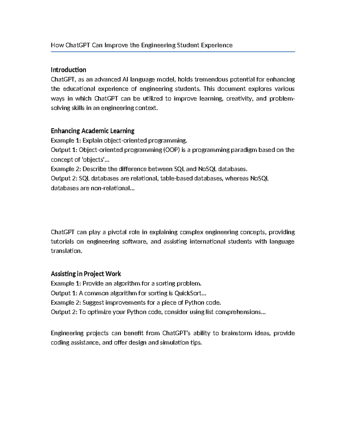 1.How Chat GPT Can Improve the Engineering Student Experience - How ...