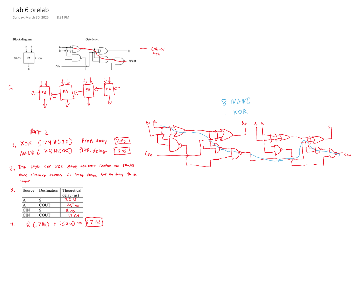 Prelab 6: Gate Level Analysis and Delay Calculations - Studocu