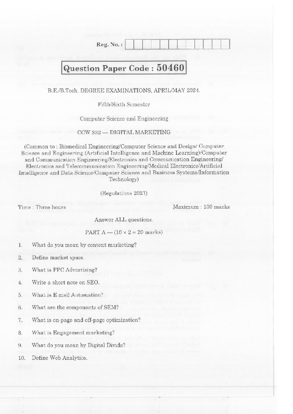 CCW 332 Digital Marketing Exam Questions - April-May 2024 - Studocu
