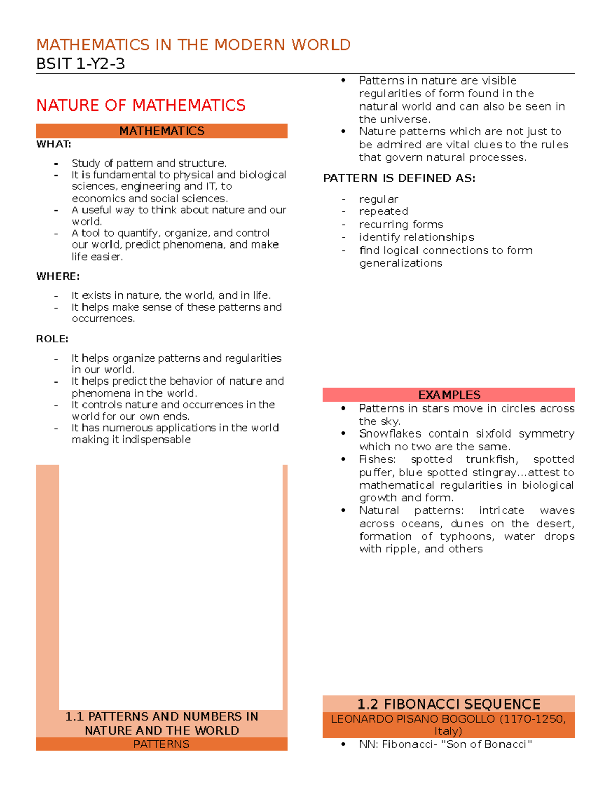 MATM111 Prelim Reviewer: Exploring Patterns and Structures in ...