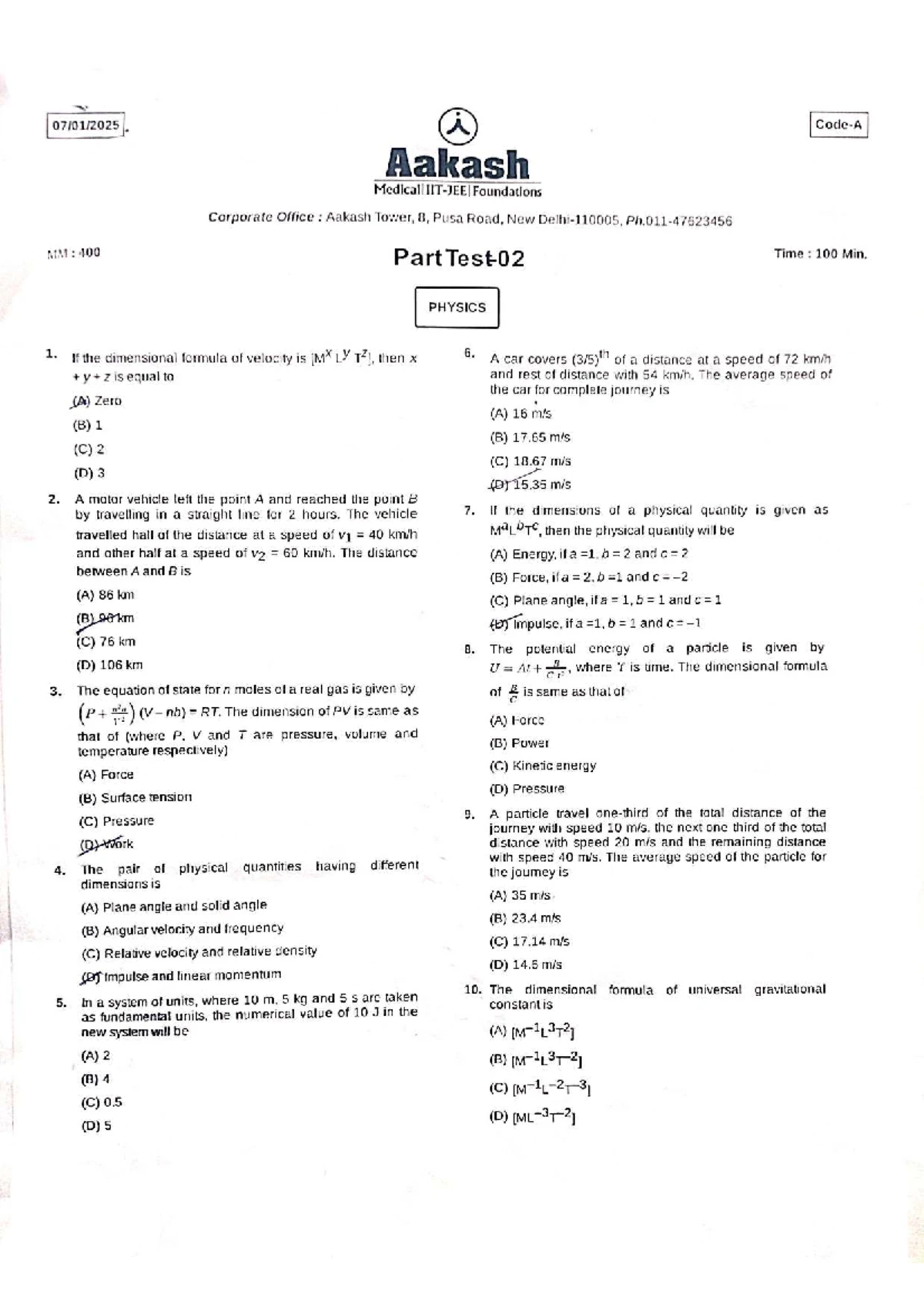 NEET Test 2 - Biology: Cell Cycle & Biomolecules; Chemistry ...