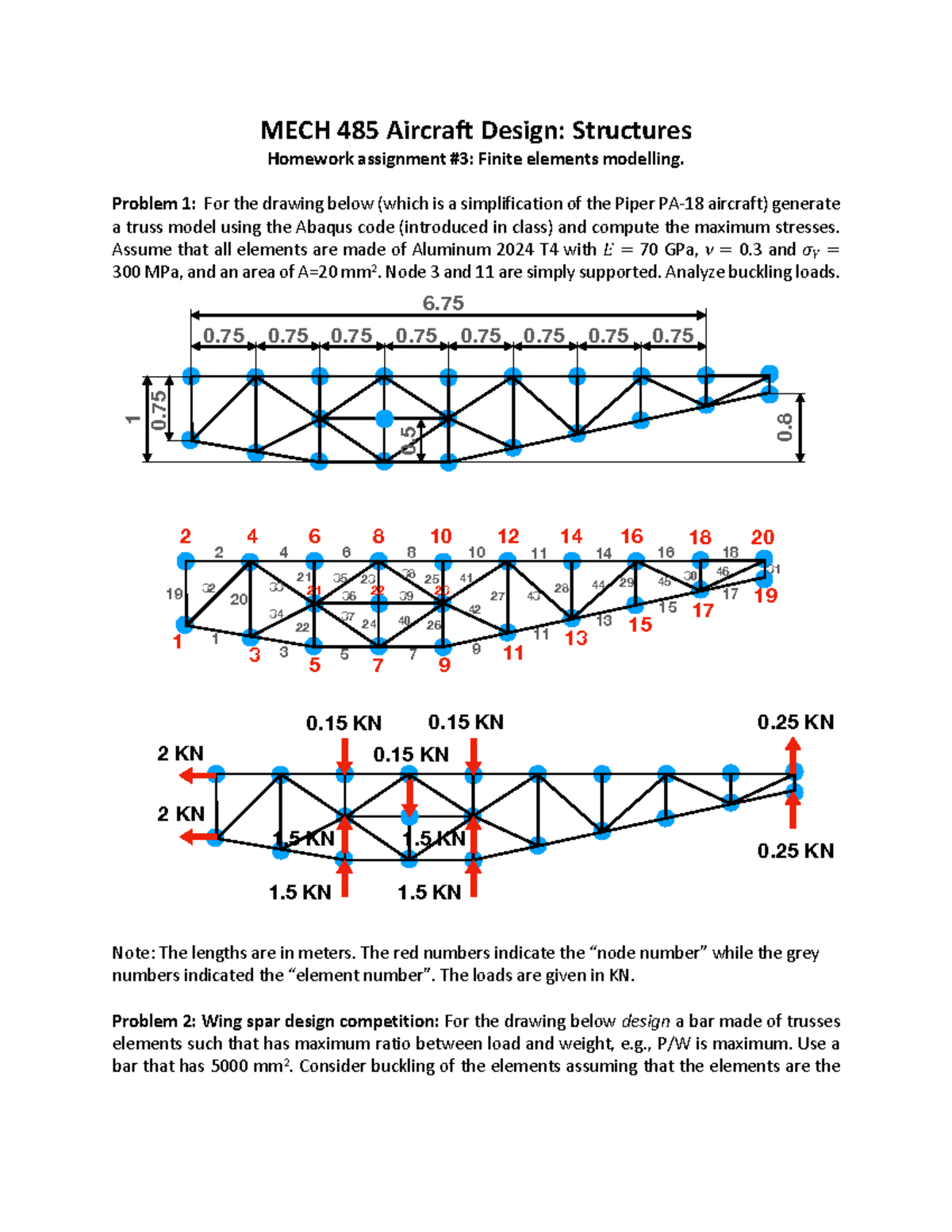 MECH 485 Homework Assignment: FEM Analysis of Aircraft Structures - Studocu
