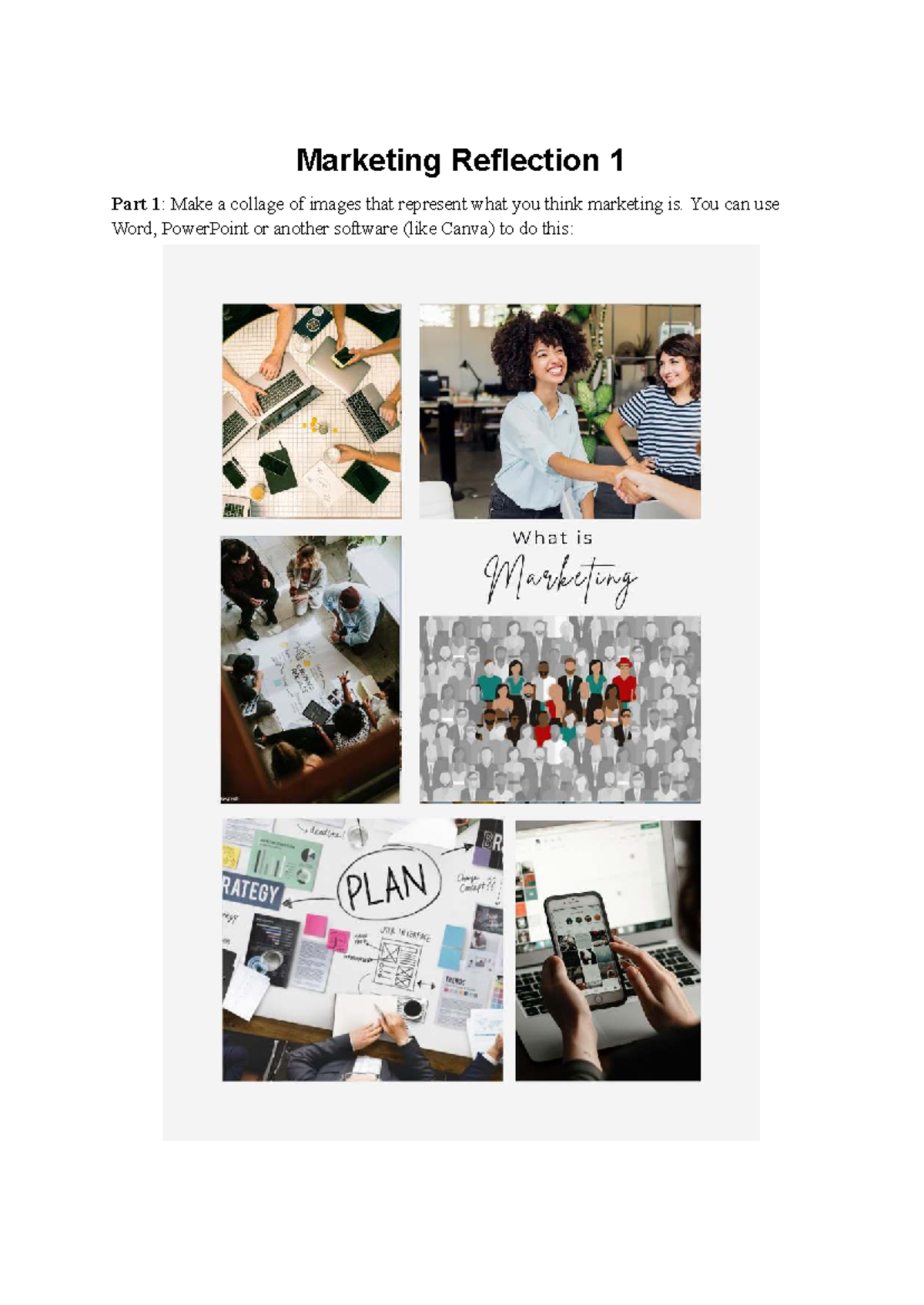 MKTG1501 - Marketing reflection 1 - MKTG1501 - Marketing Reflection 1 ...