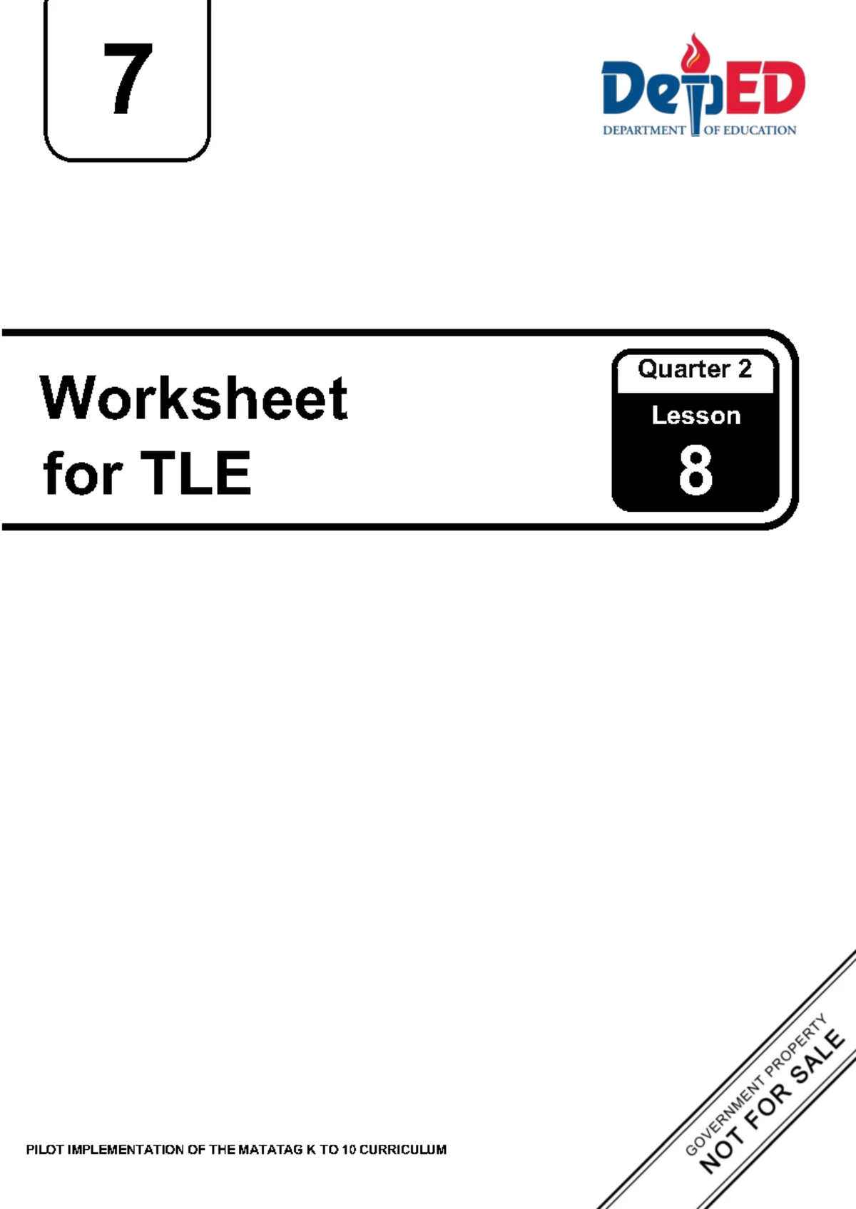 TLE 7 Q2 W1 - Lesson Plan for Pilot Implementation of MATATAG K to 10 ...