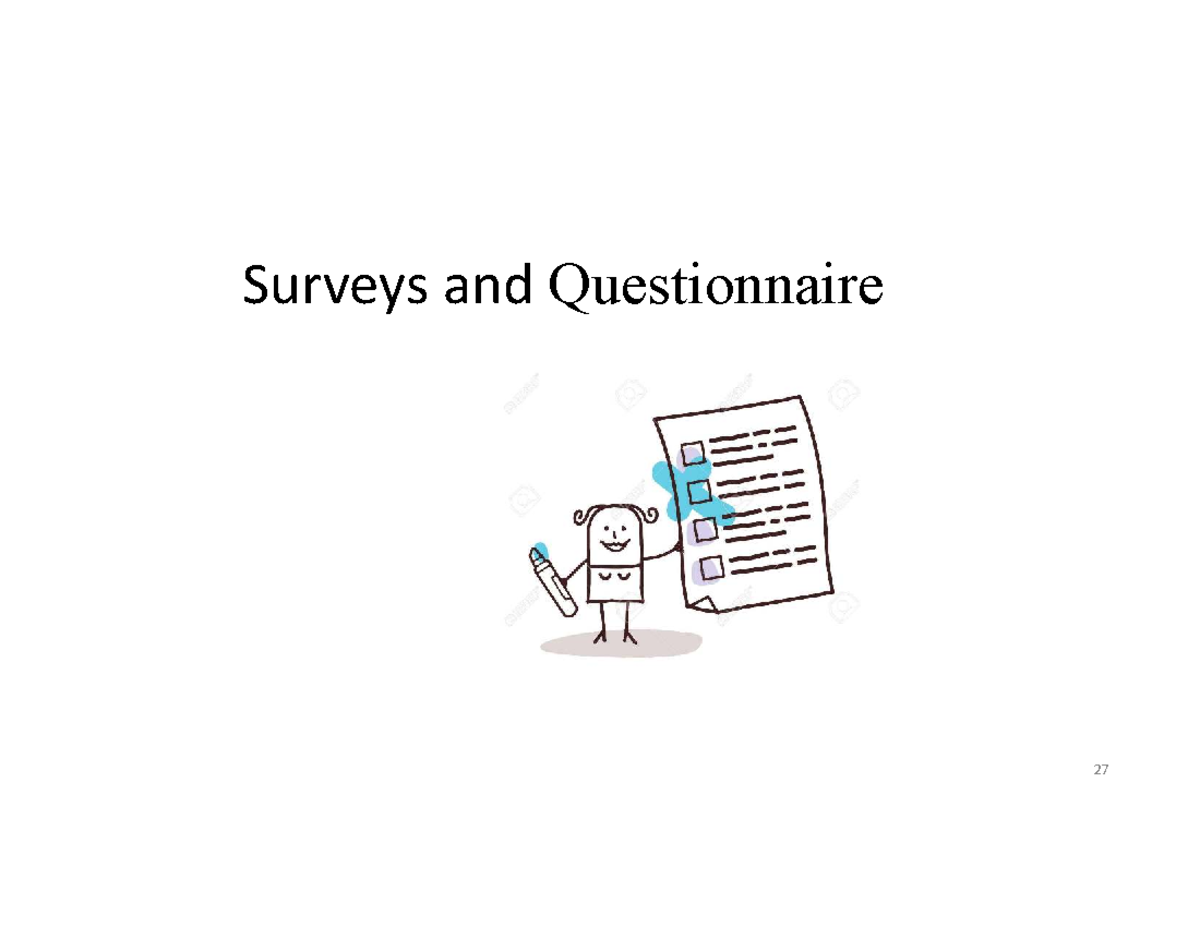 Surveys and Questionnaires: Insights for STAT 22632 - Studocu