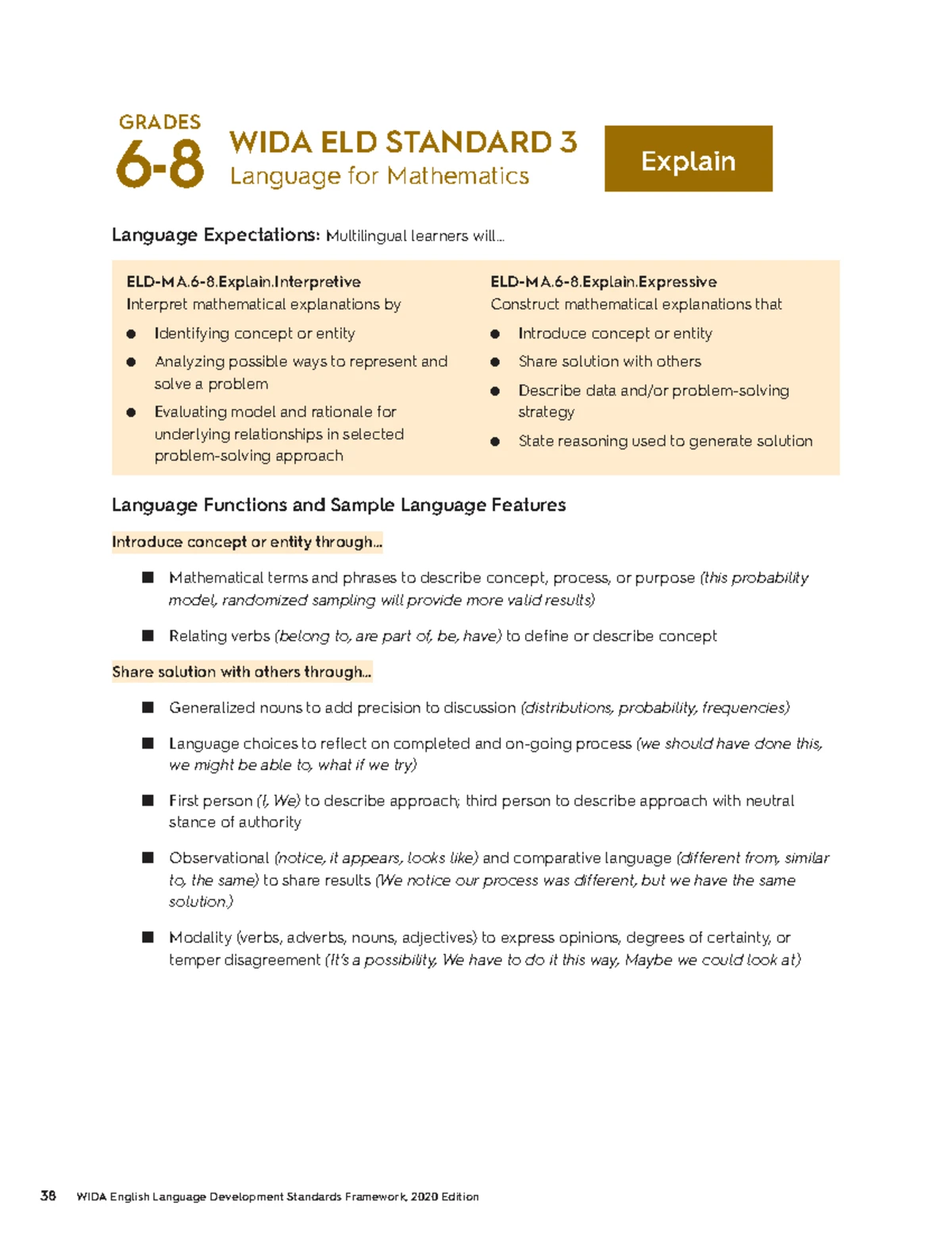 WIDA ELD Standard 4 - Language for Science Assessment Guide - Studocu