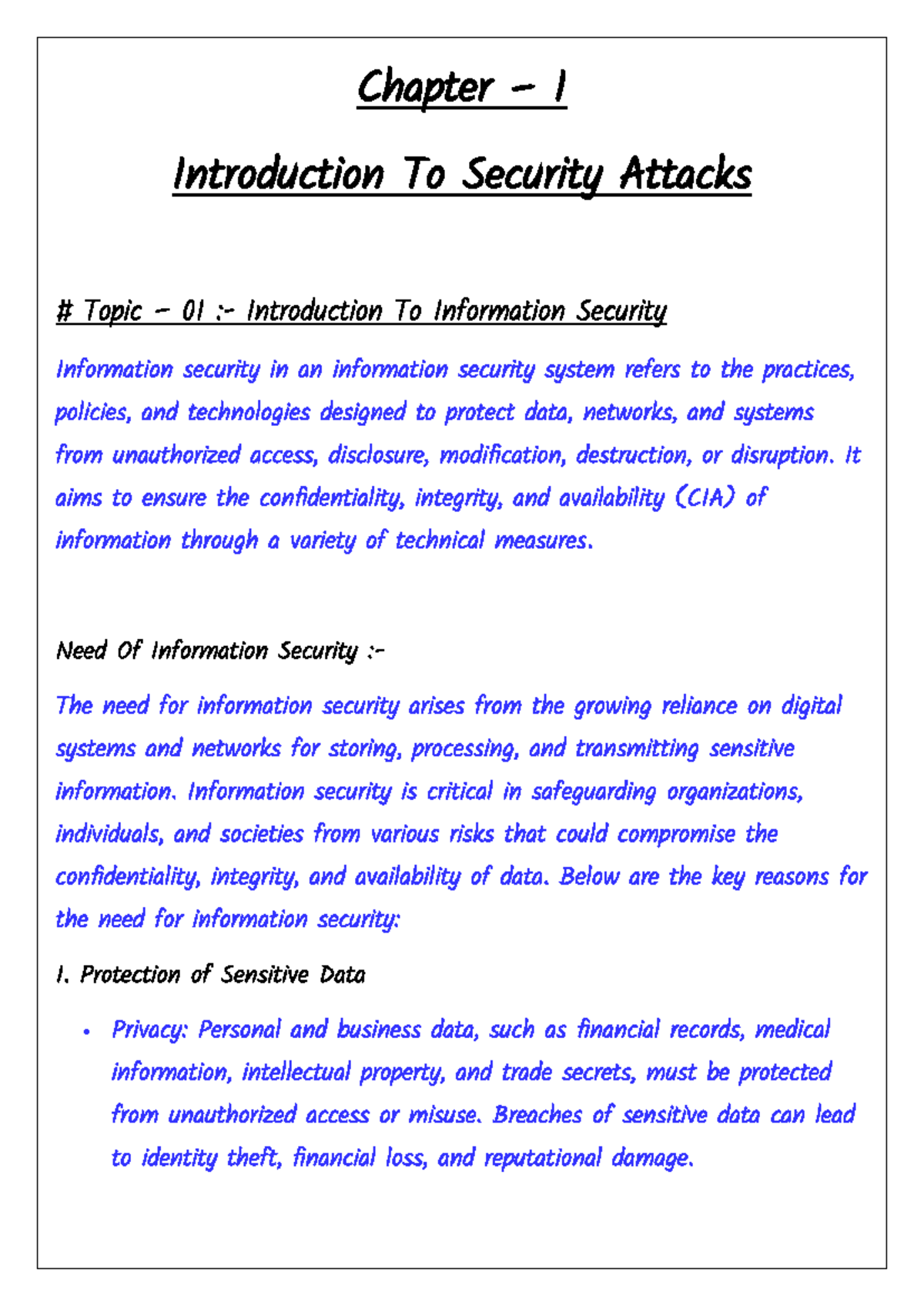 Chapter - 1 - Introduction to Information Security and Security Attacks ...