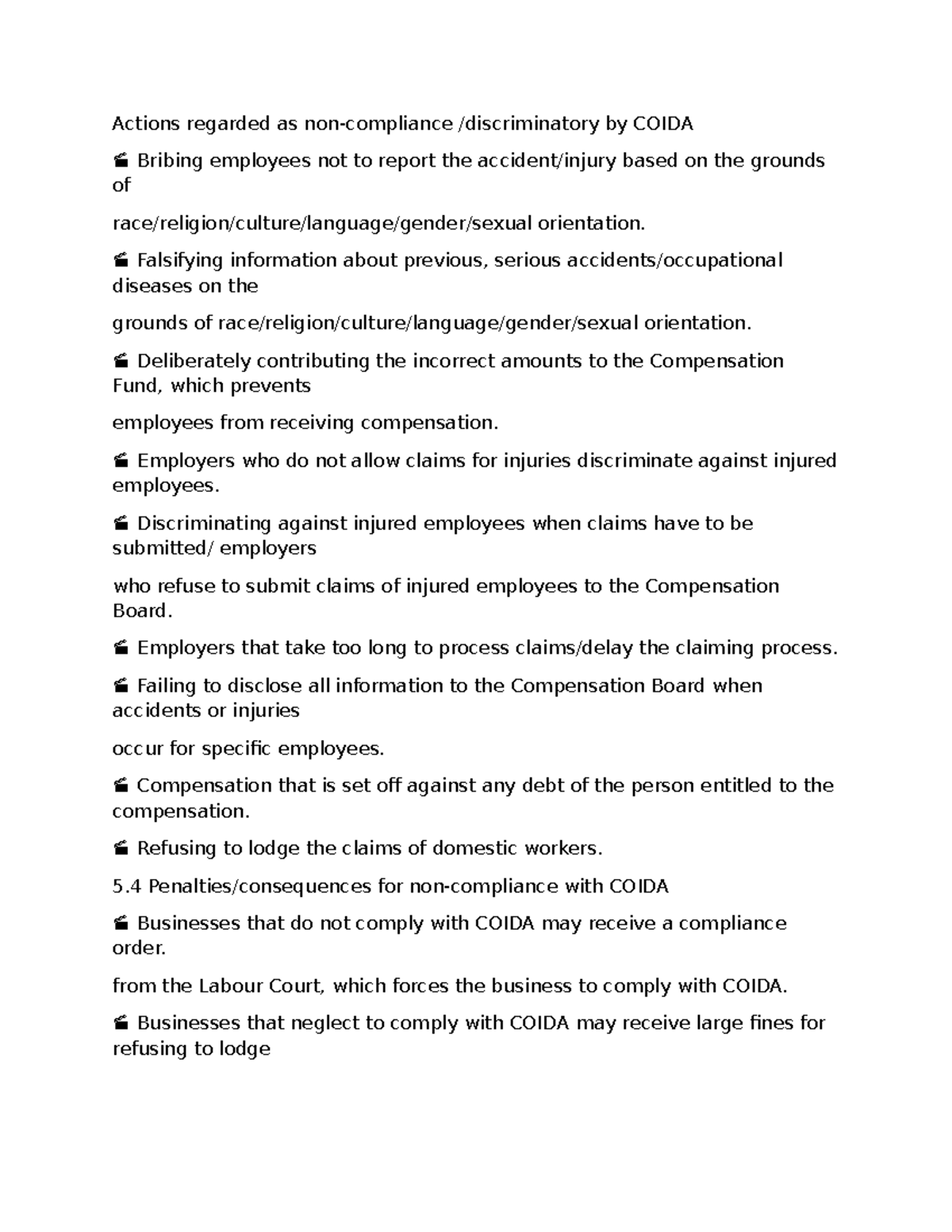 COIDA Compliance: Addressing Bribery, Discrimination, and Safety Issues ...