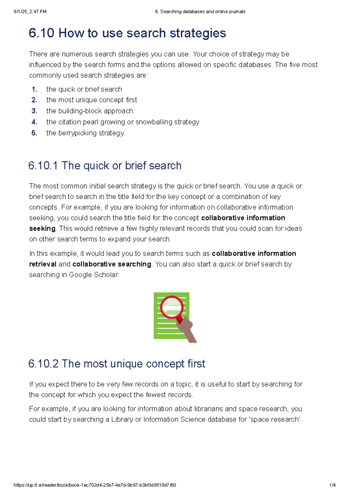 Strategies for Effective Database Searches (Course Code: 2:47 PM 6 ...