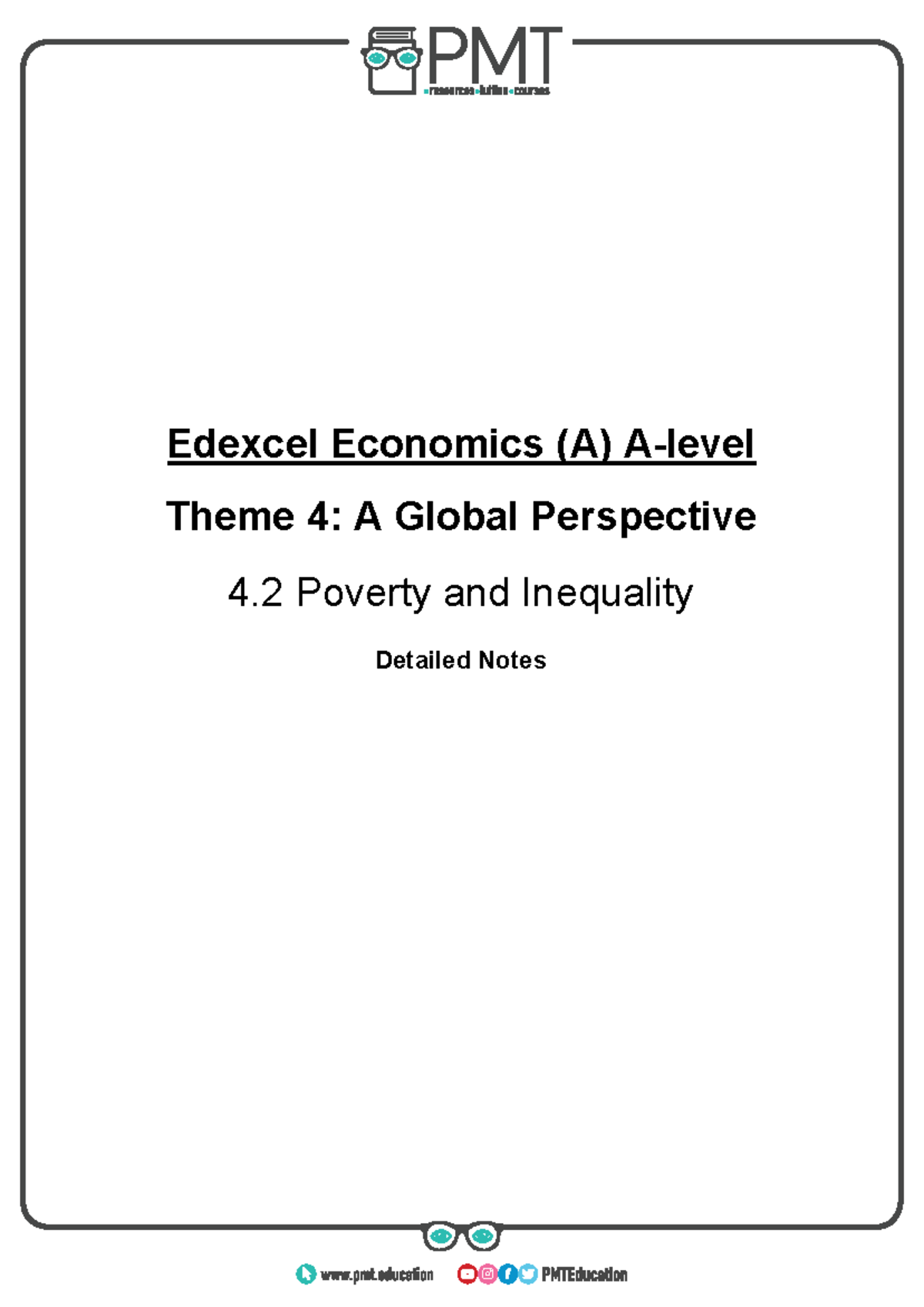 Edexcel Economics A-Level: Theme 4.2 - Poverty and Inequality Notes ...