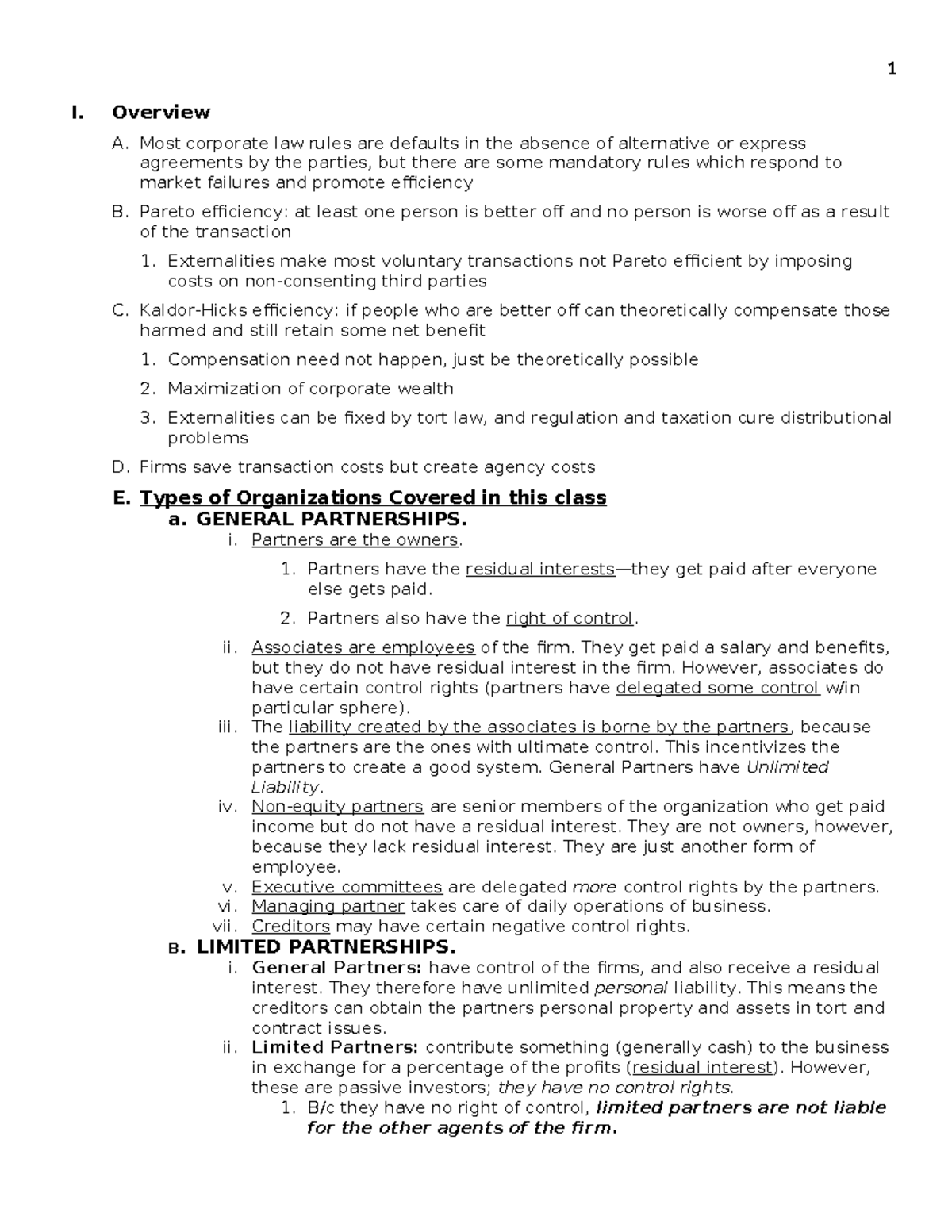 Corporate Law Overview: Types of Organizations and Agency Principles ...