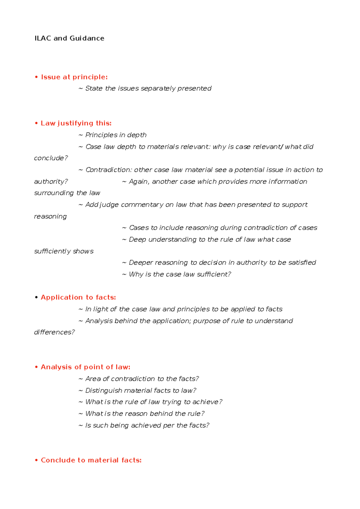 ILAC Structure Guide: Answering Problem Questions Effectively - Studocu