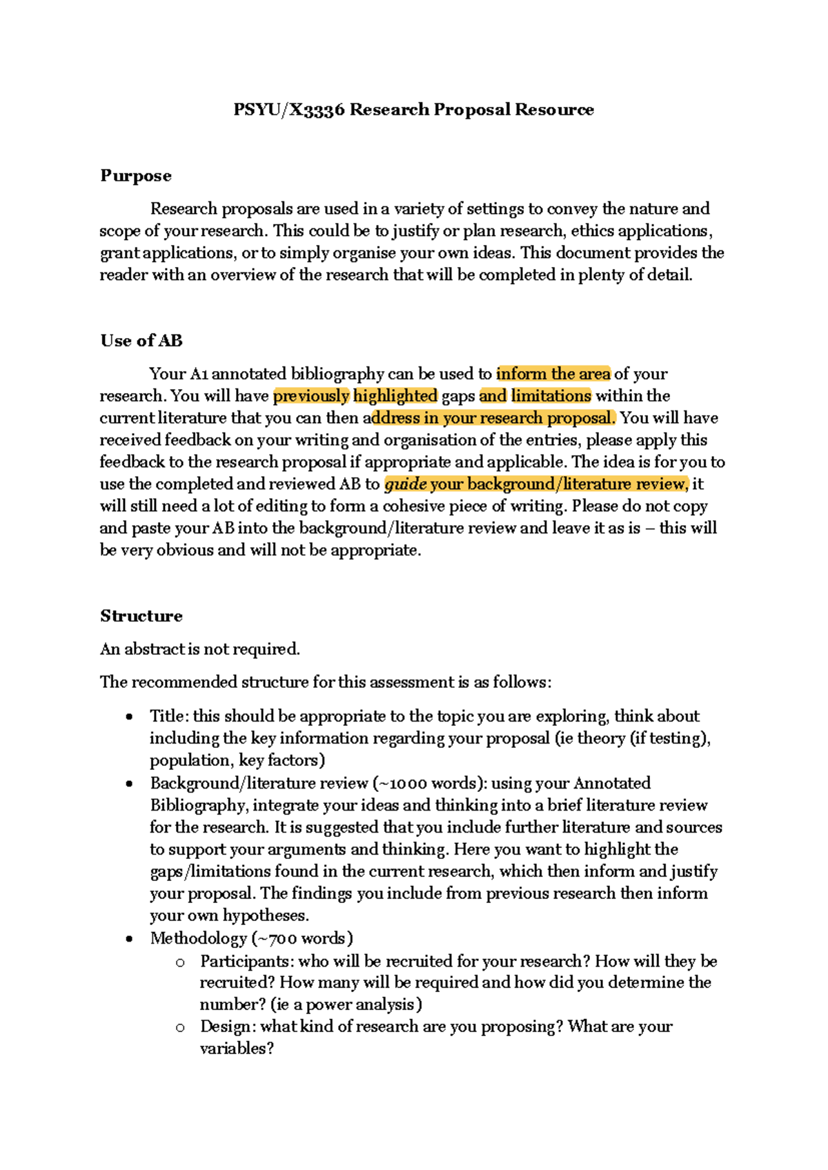 Research Proposal Guide: Structuring Your A1 Annotated Bibliography ...