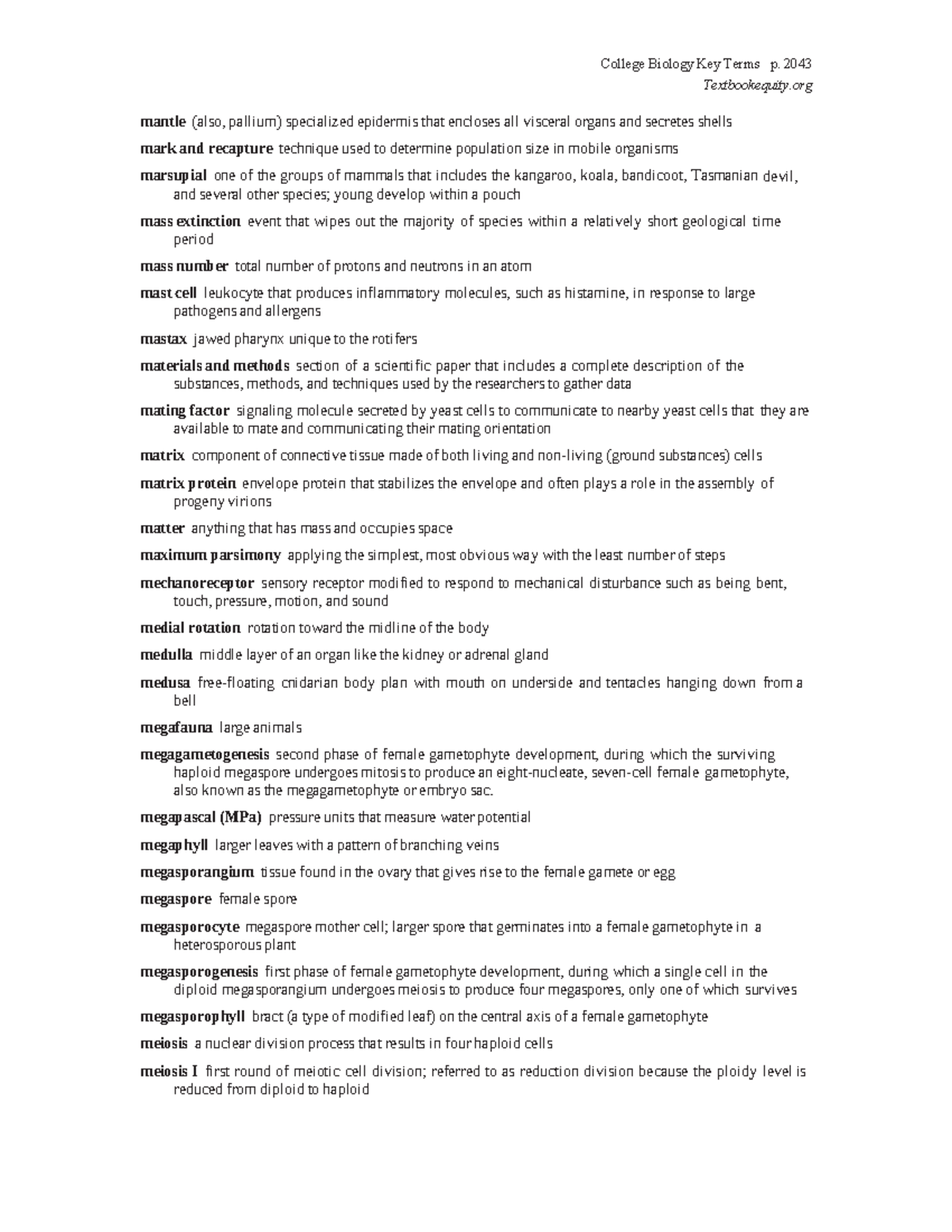 Biology Study Guide: Key Concepts and Terms Overview - Studocu
