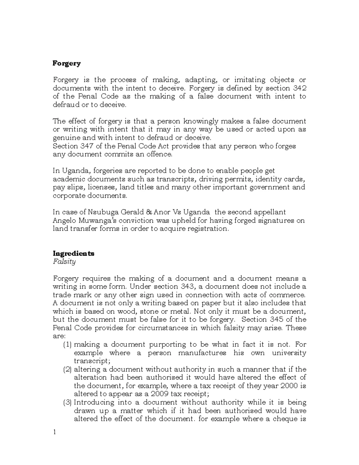 Criminal Law Notes: Robbery Overview and Key Concepts - Studocu