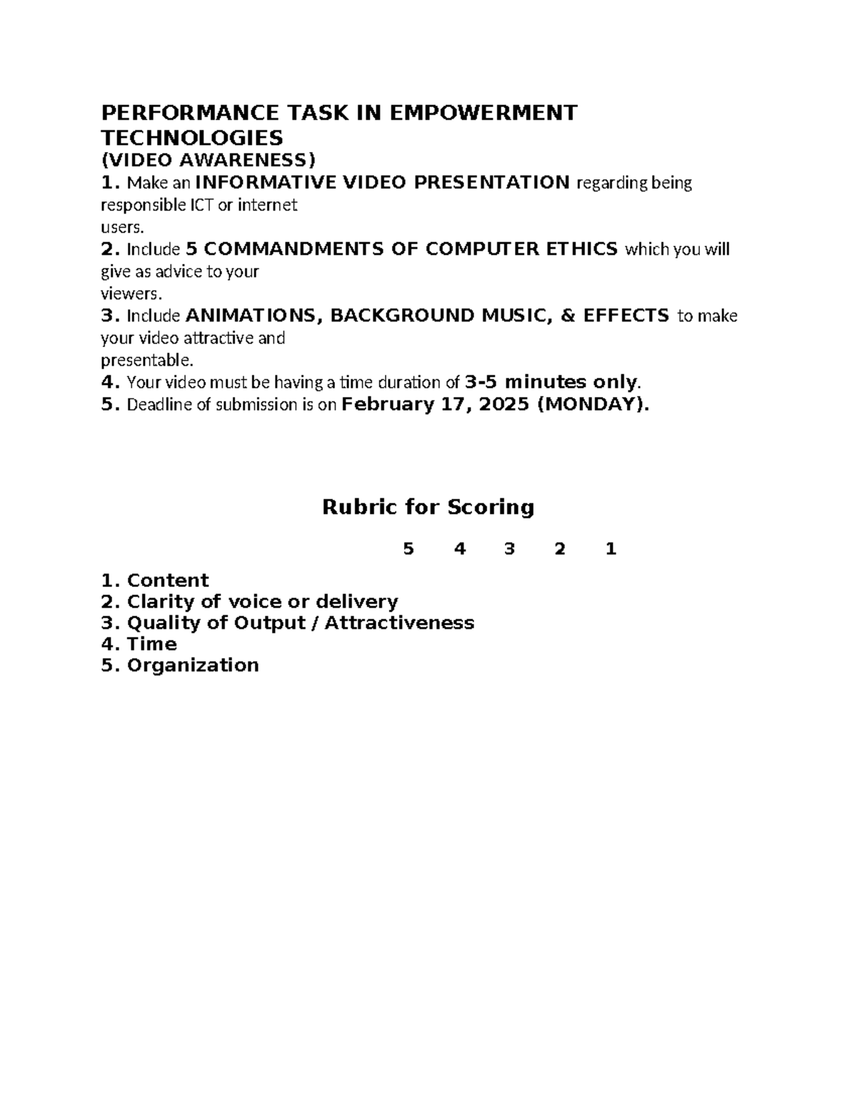 Performance TASK IN Empowerment Technologies - PERFORMANCE TASK IN ...