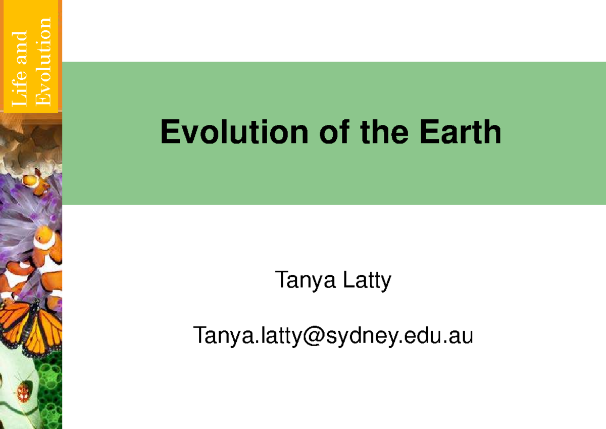 L4 BIOL1006: Outline on Earth's Evolution and Origin of Life - Studocu