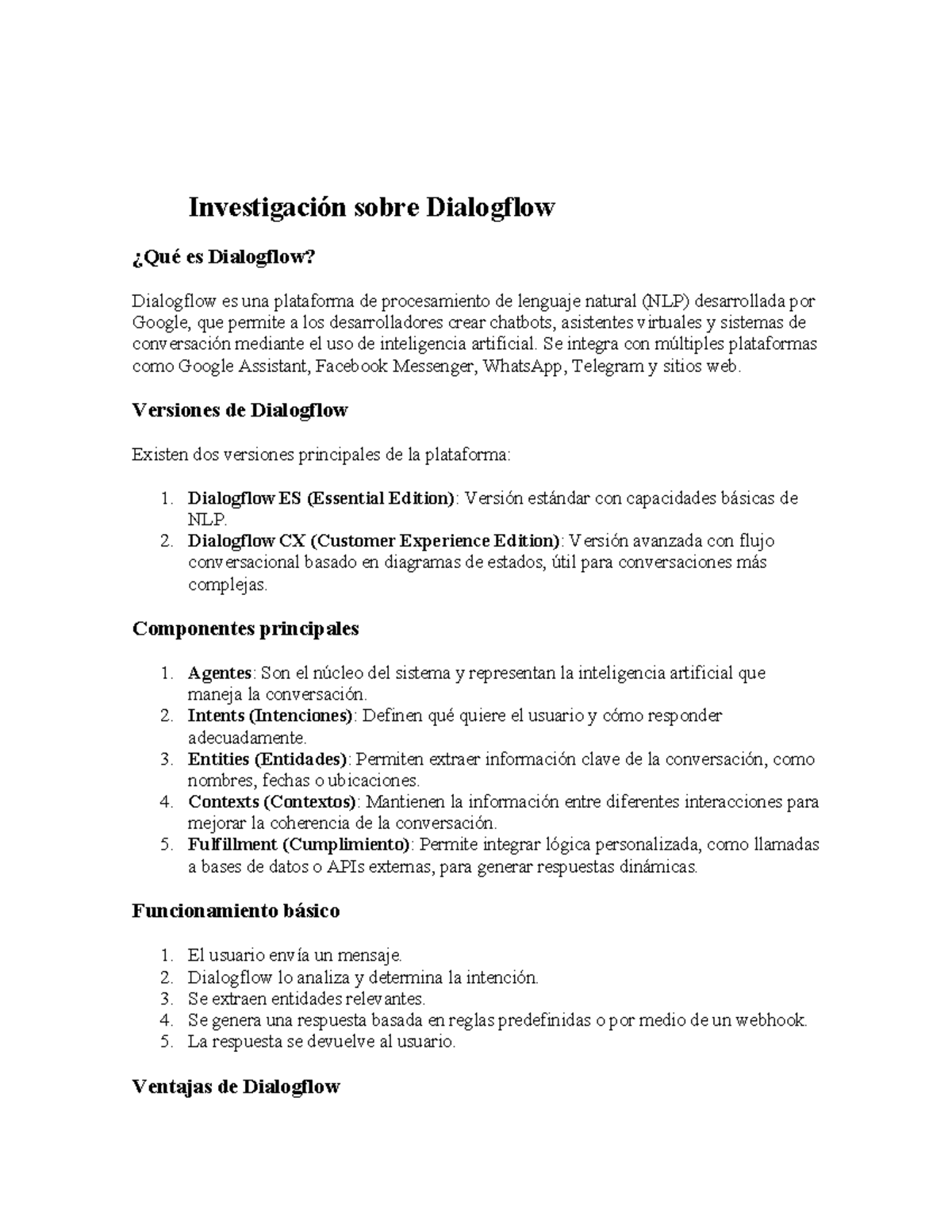 Investigación sobre Dialogflow - Investigación sobre Dialogflow ¿Qué es ...