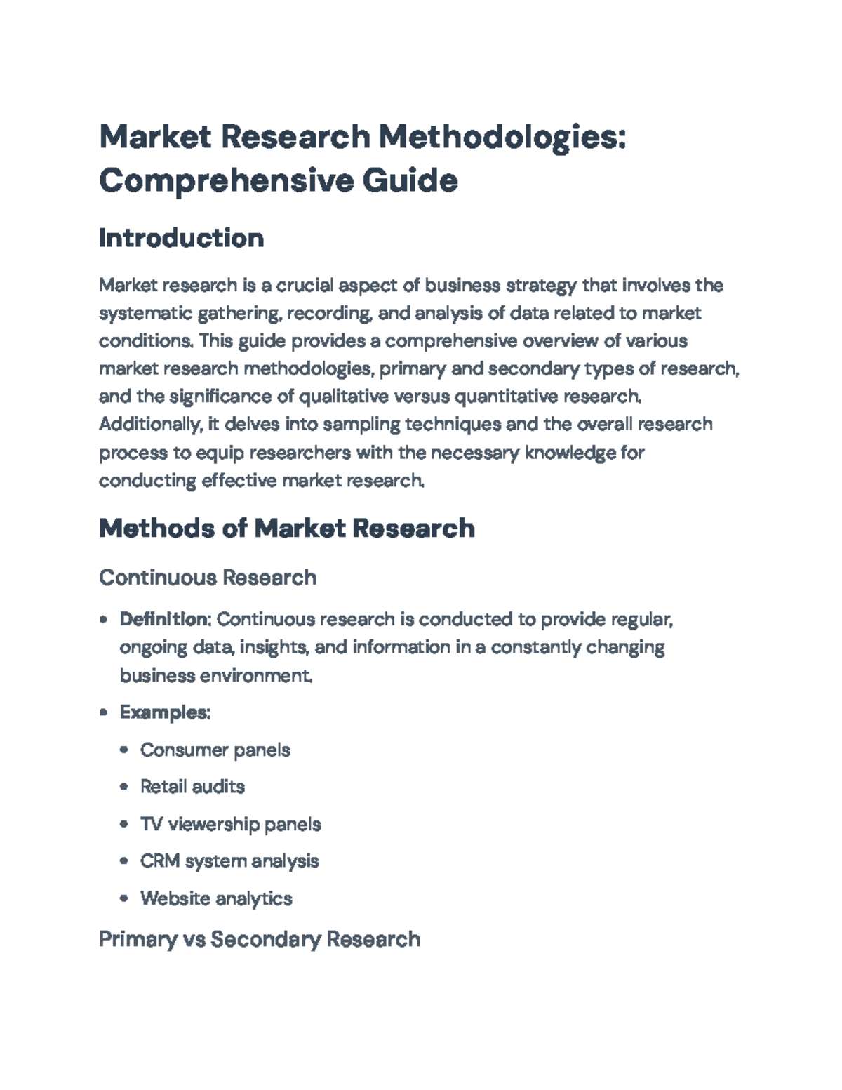 Market Research Methodologies: Techniques & Processes Overview Guide ...