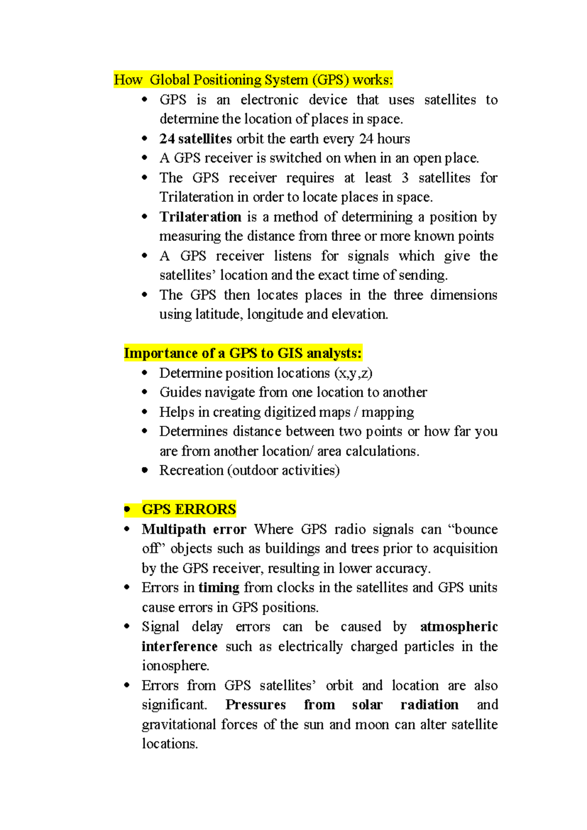 GPS (Global Positioning System) - Updated Lecture Notes on ...