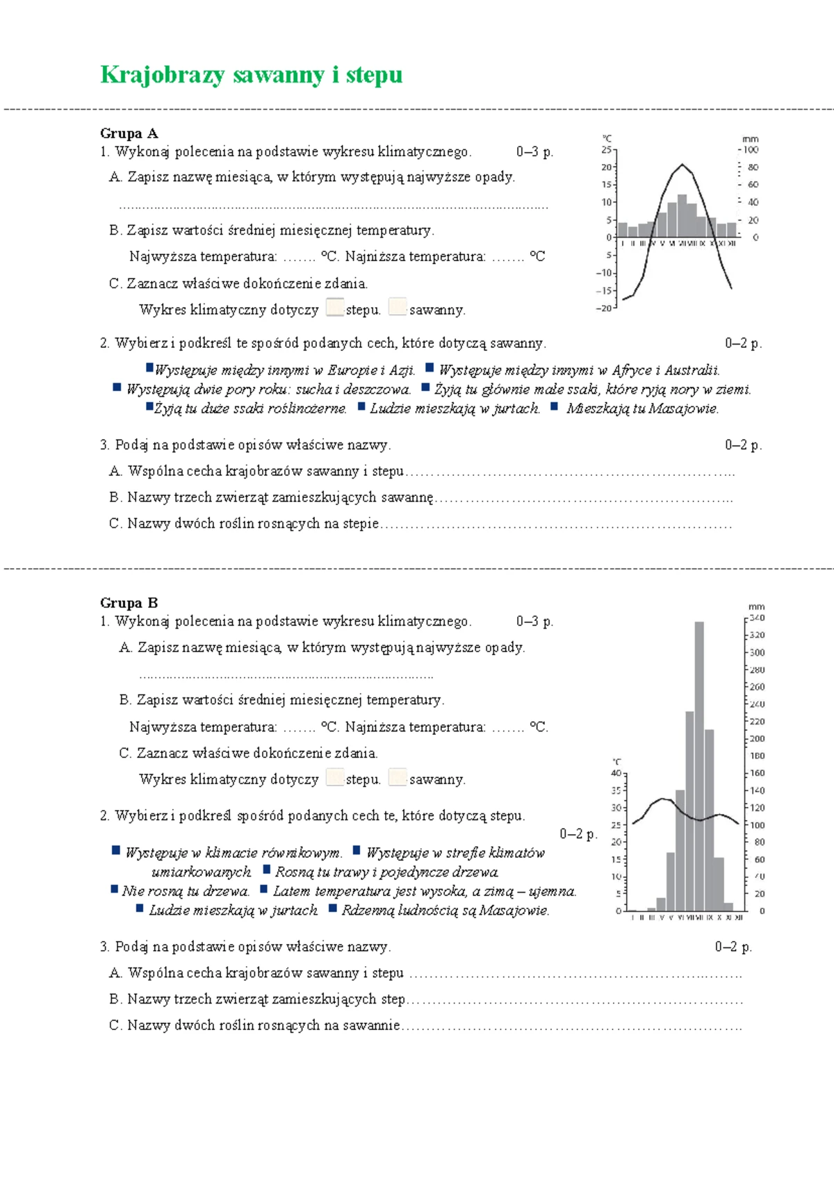 Sprawdzian Z Geografii Grupa A I B Z Turystyki www.studocu.com