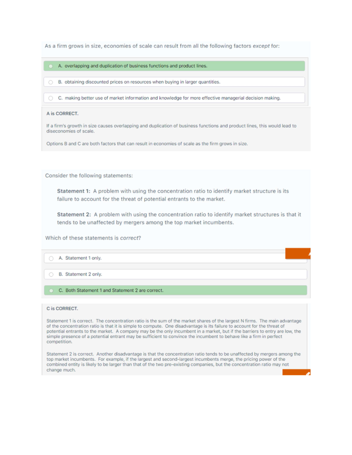 Eco 101 - Practice Q&A on Market Structures & Economies of Scale - Studocu