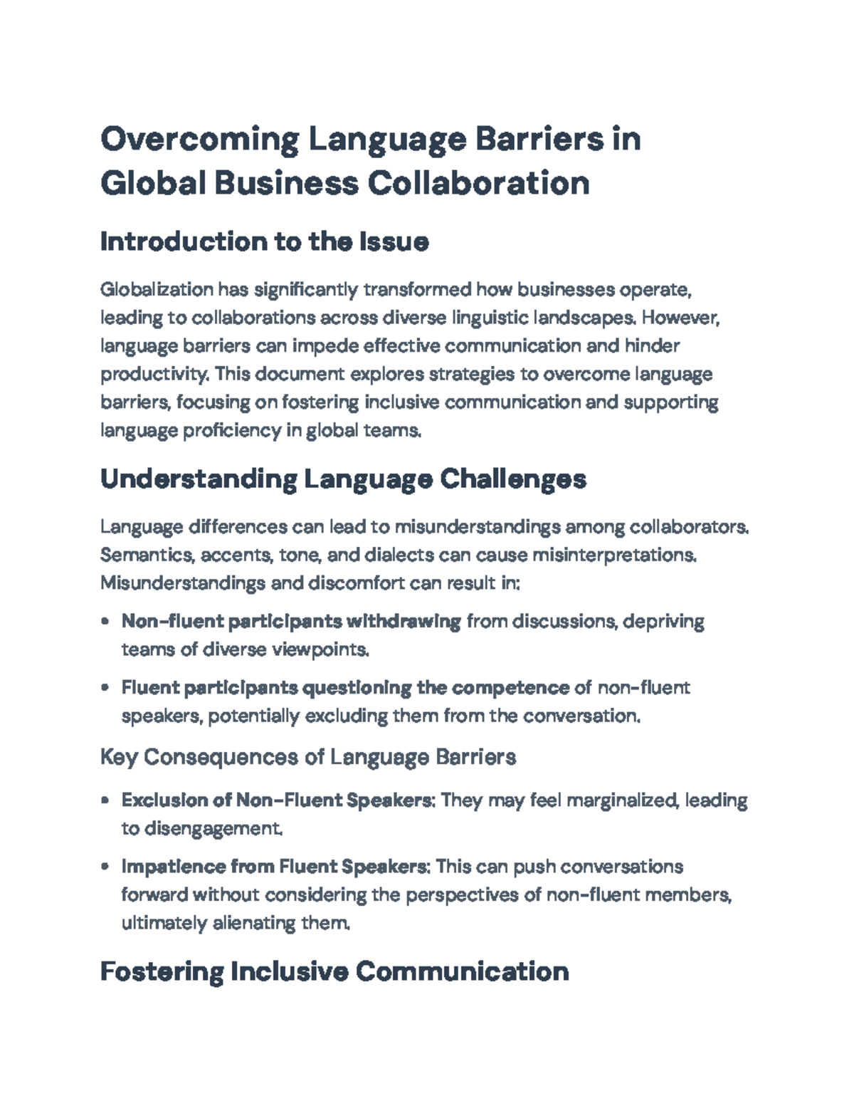 Overcoming Language Barriers in Global Business Collaboration ...