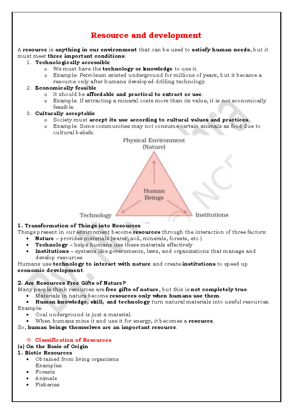 Resource and Development: Understanding Human Needs and Sustainability ...