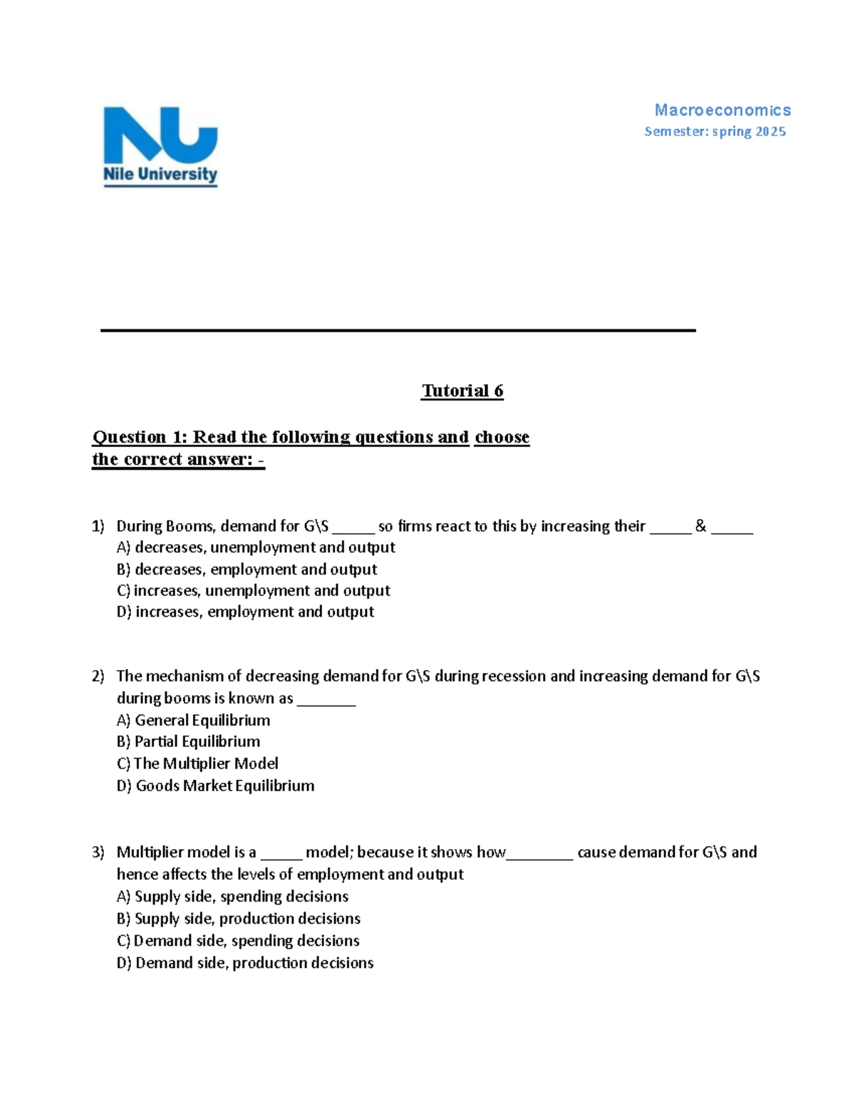 Tutorial 7: Quiz on Consumer Price Index and Inflation Concepts - Studocu