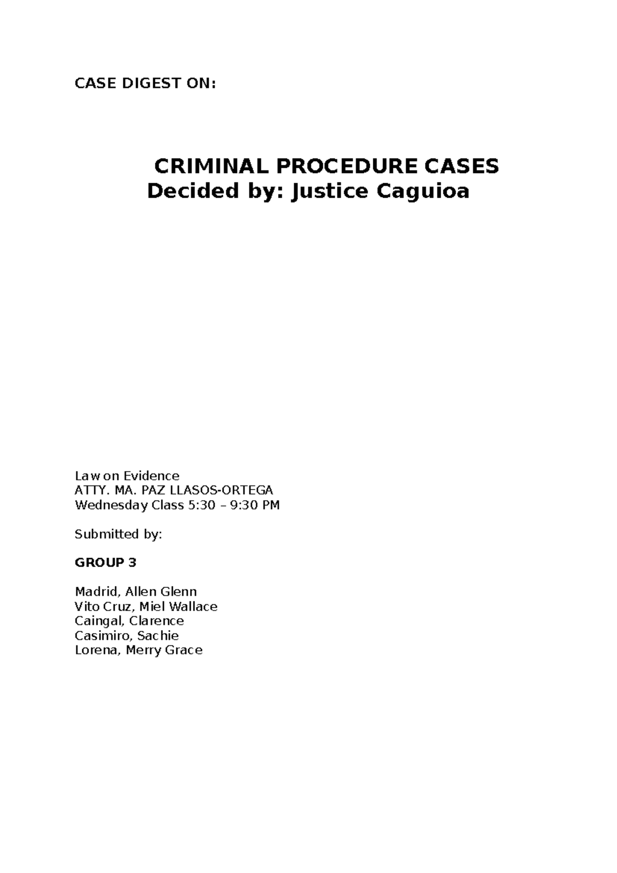 CrimPro Case Digest: Key Rulings on Criminal Procedure Cases - Studocu