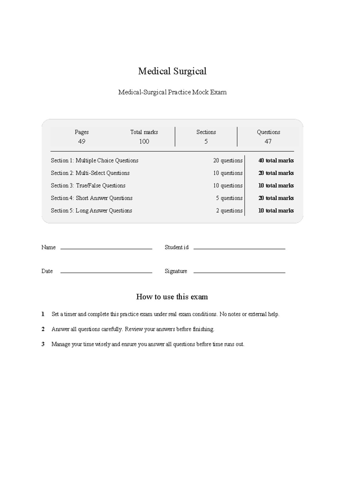 Medical Surgical mock exam - most used 2026 feb - Medical Surgical ...